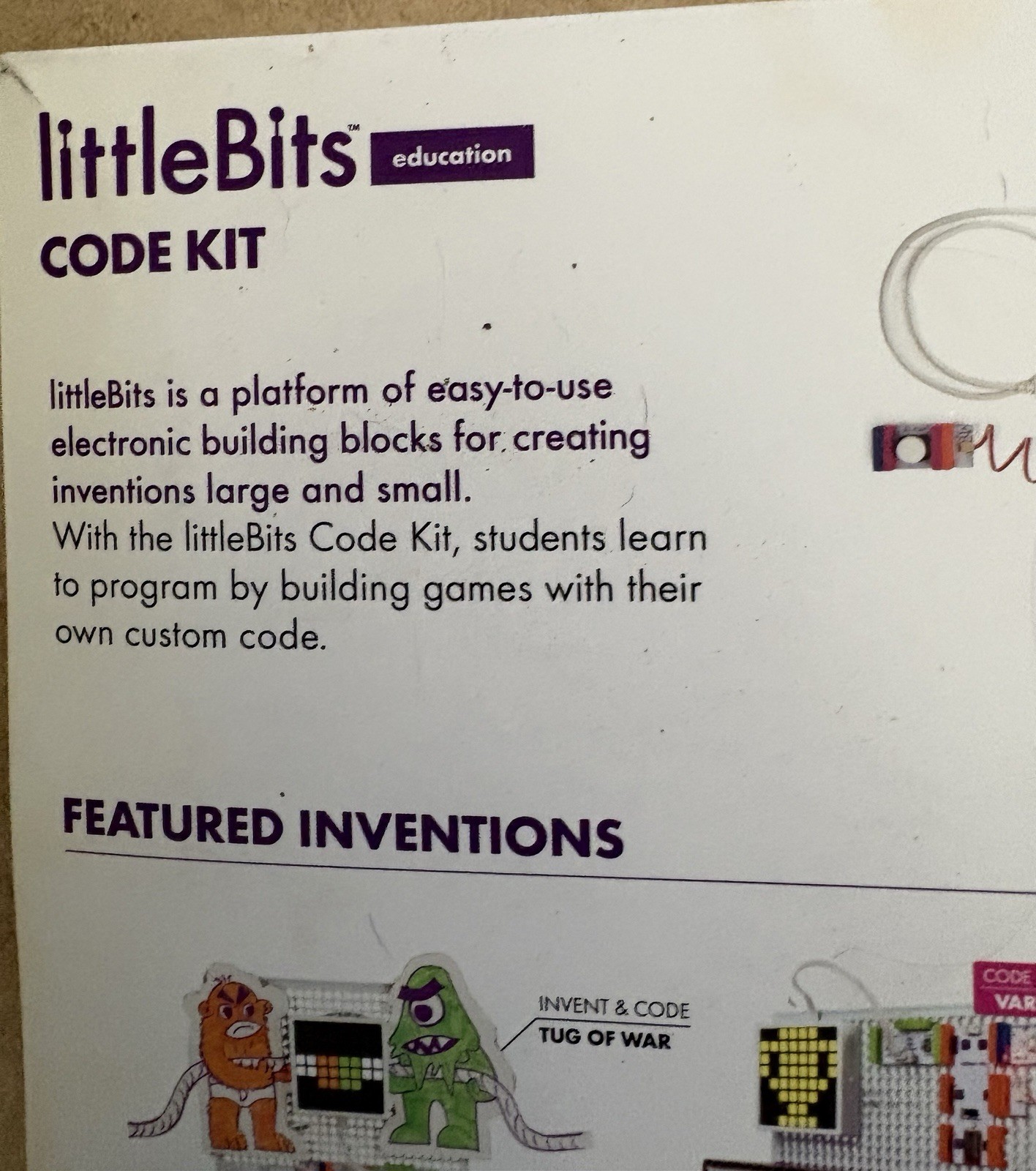 LittleBits Education Code Kit (New) Build games learn code 1-3 students Grade 3+