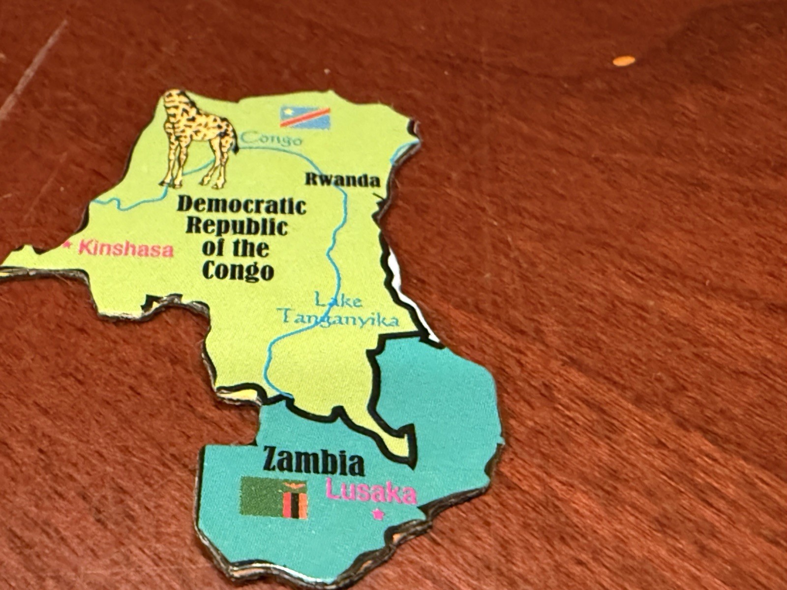 Ata-Boy Magnetic World Map Play-n-Learn Zambia Congo 1