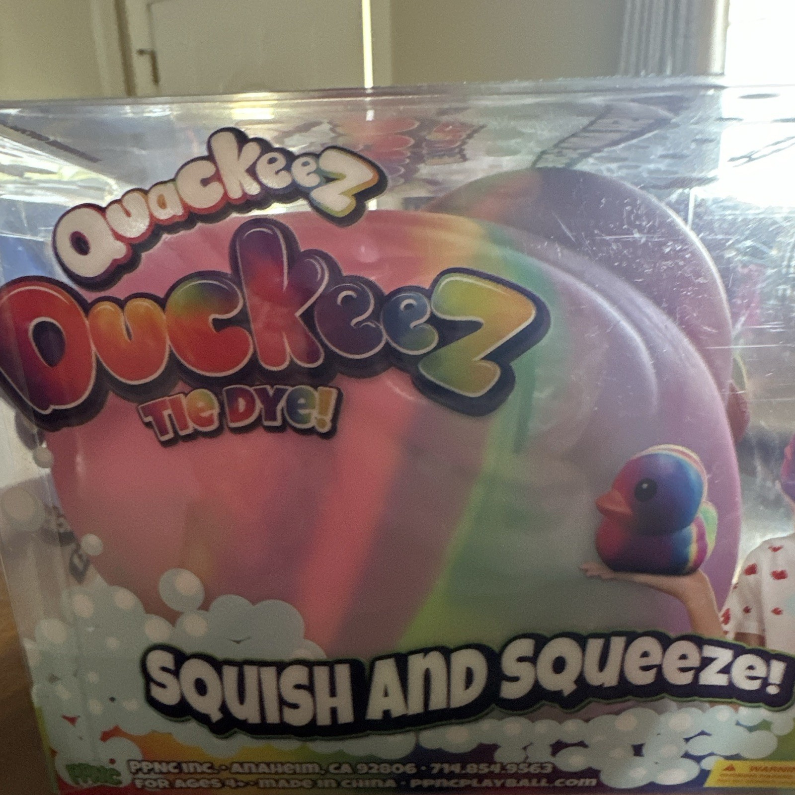 Quackeez Duckeez Tie Dye Tactile Squish & Squeeze Toy Multicolor Pink Ages 4+