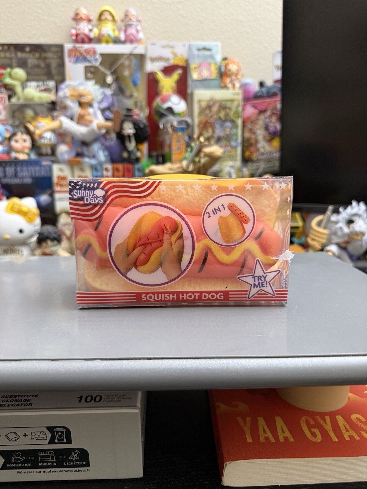 Squishy Hot Dog Squeezy Fidget Toy Sunny Days 2 in 1 Hotdog Stress Relief NEW