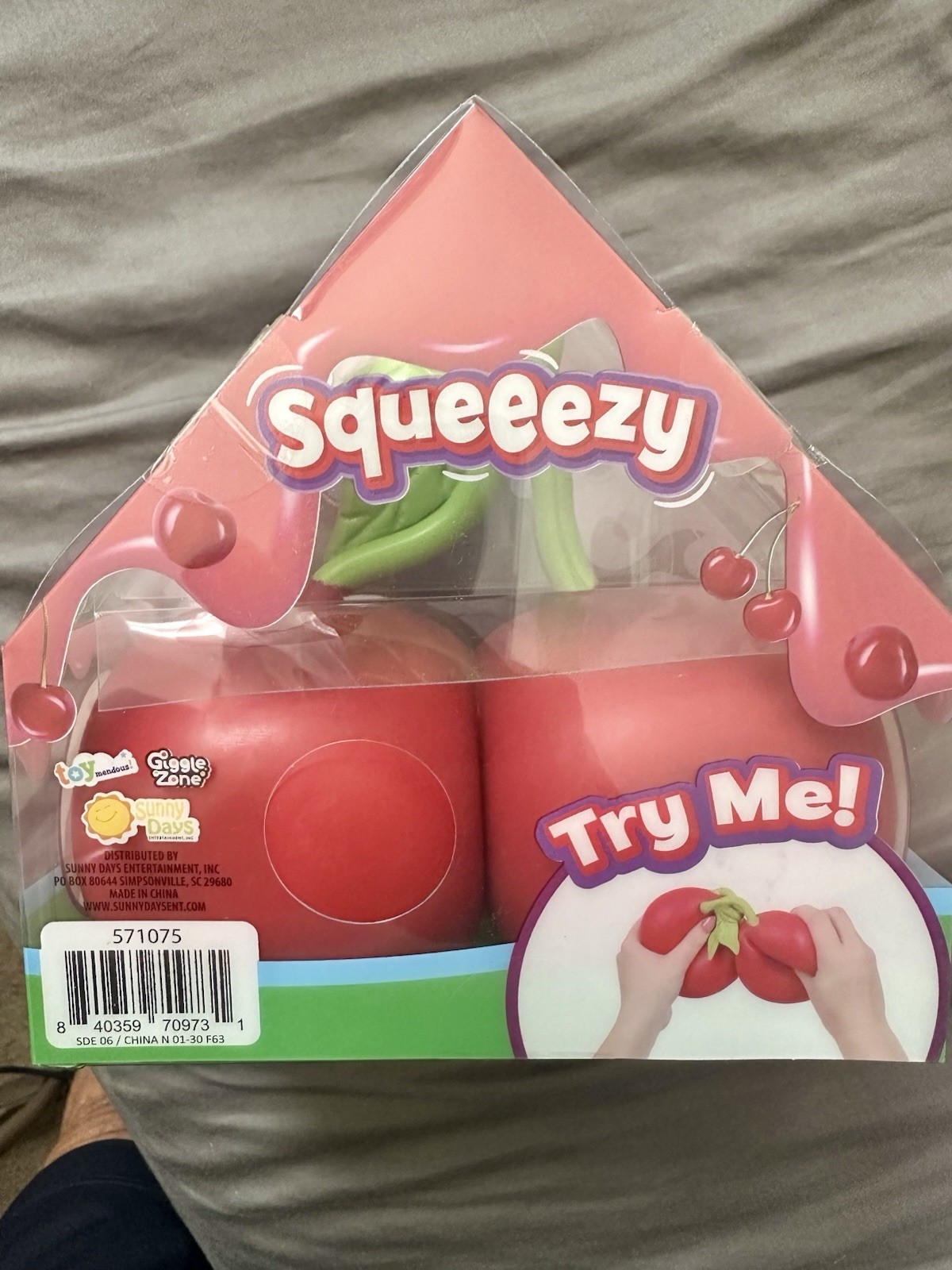 Squeeezy Squishy Sunny Days Toymendous Cherries JUMBO Squeeze Toy Rare Viral