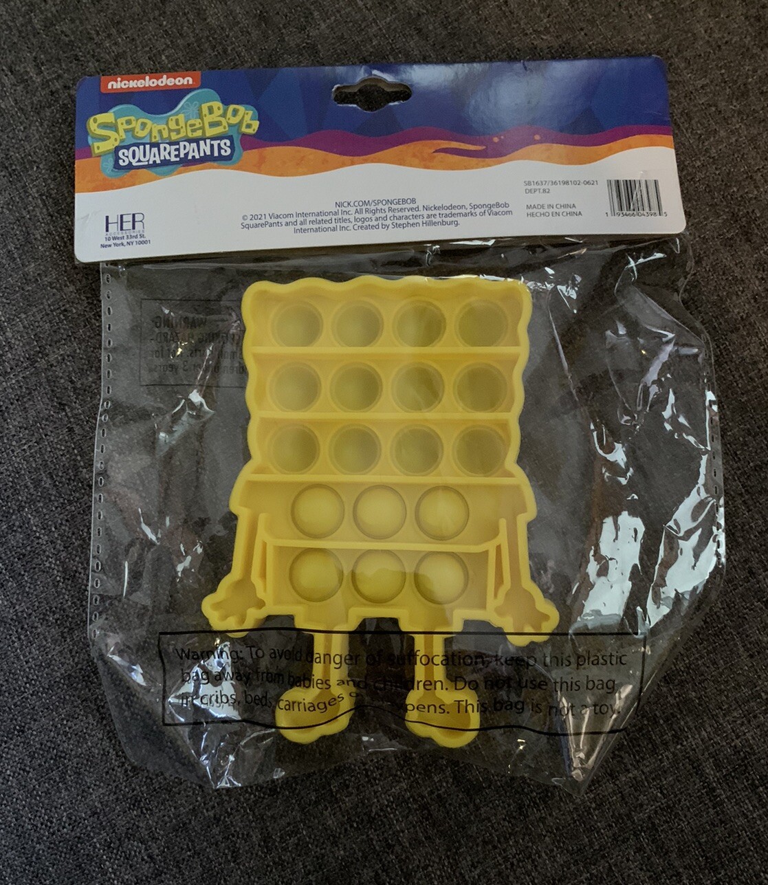 Nickelodeon SpongeBob SquarePants Popper Fidget Keychain