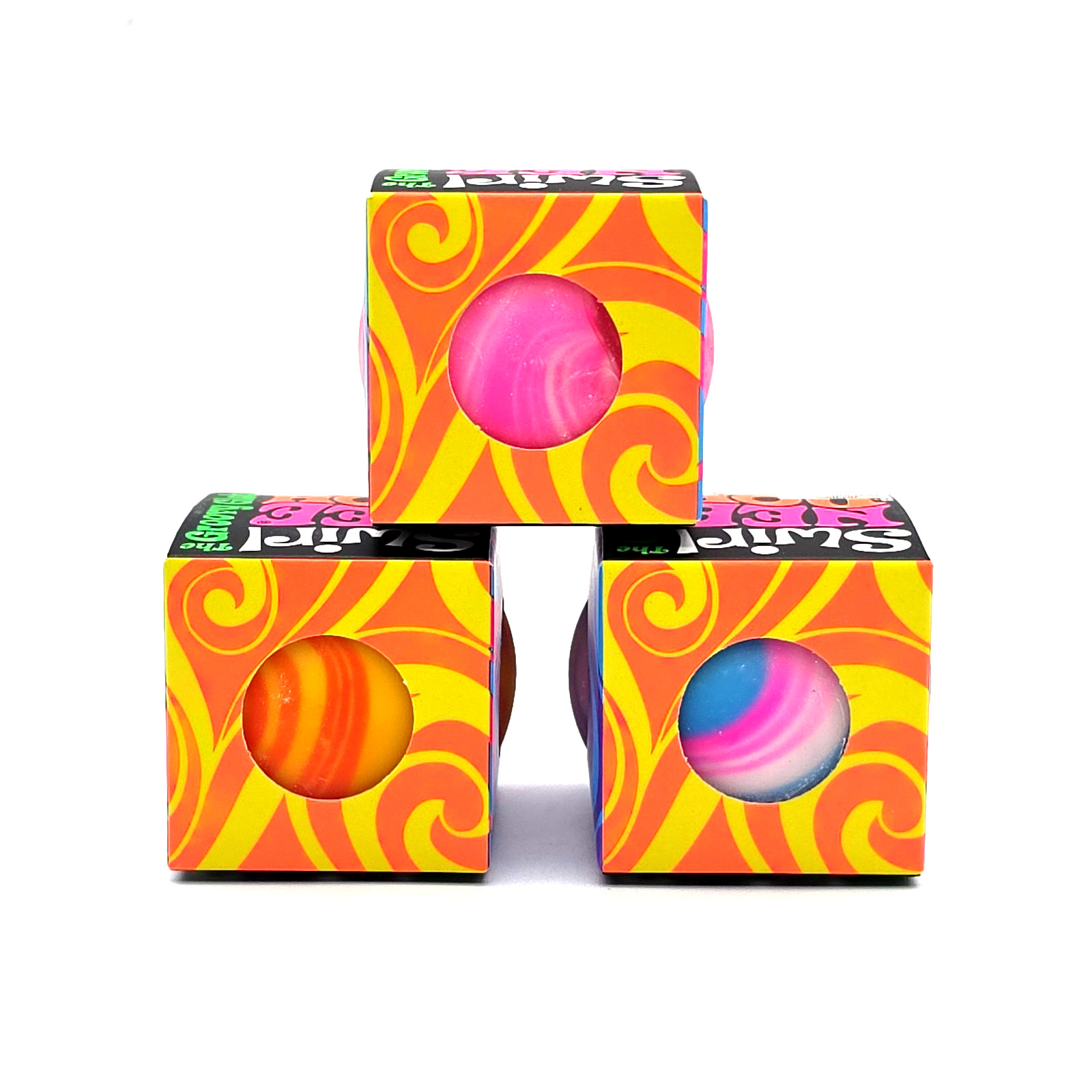 Schylling NeeDoh Swirl Groovy Glob Mini Lot 3 Squishy Sensory Fidget Stress Ball