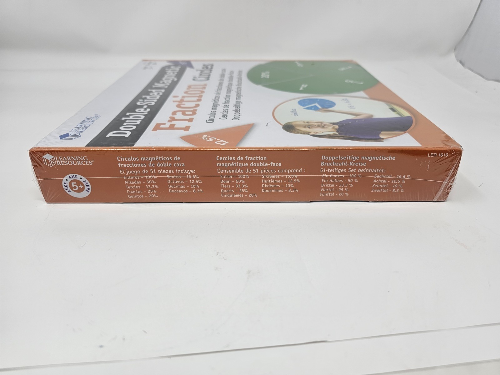 Learning Resources Double-Sided Magnetic Fraction Circles 51 Piece Set LER1616