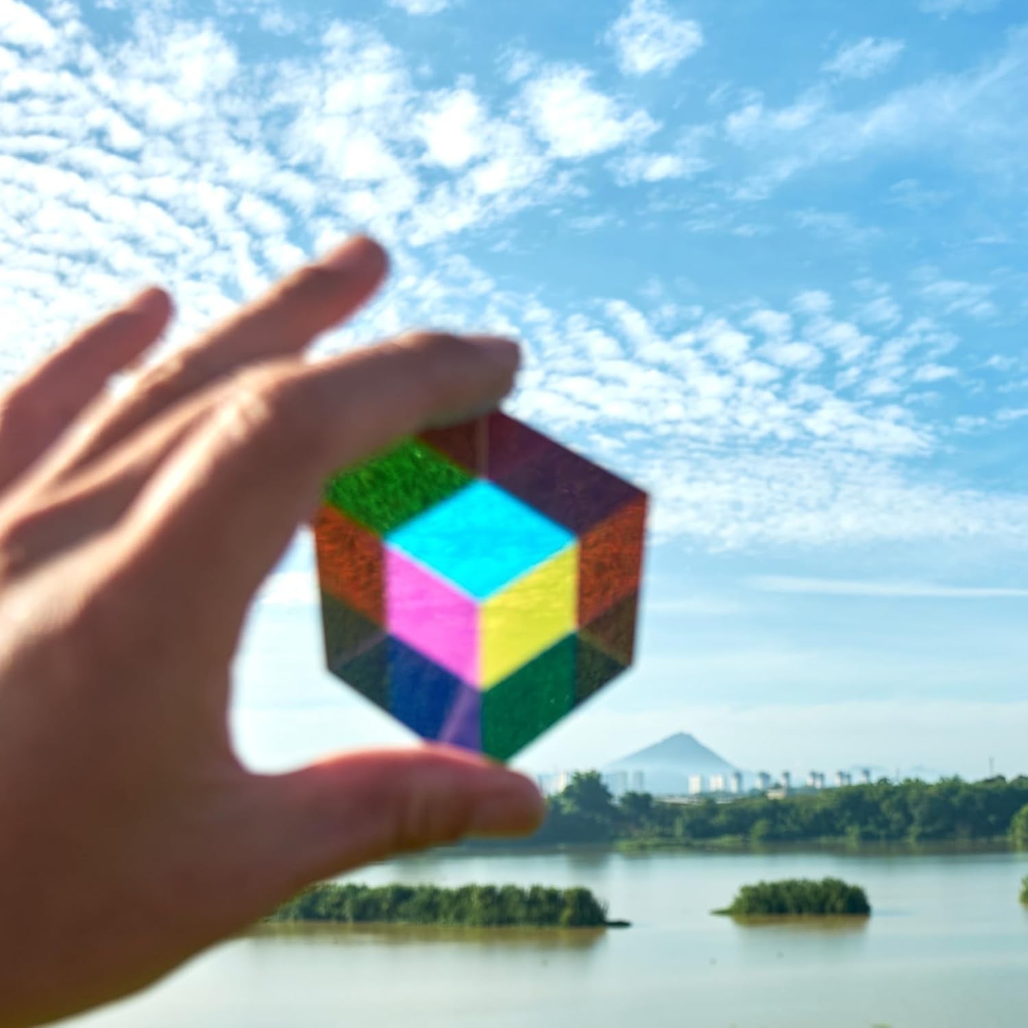 Original CMY Color Cube, 1.6 Inch (40Mm) Acrylic Mixing Color Cube Prism for Phy
