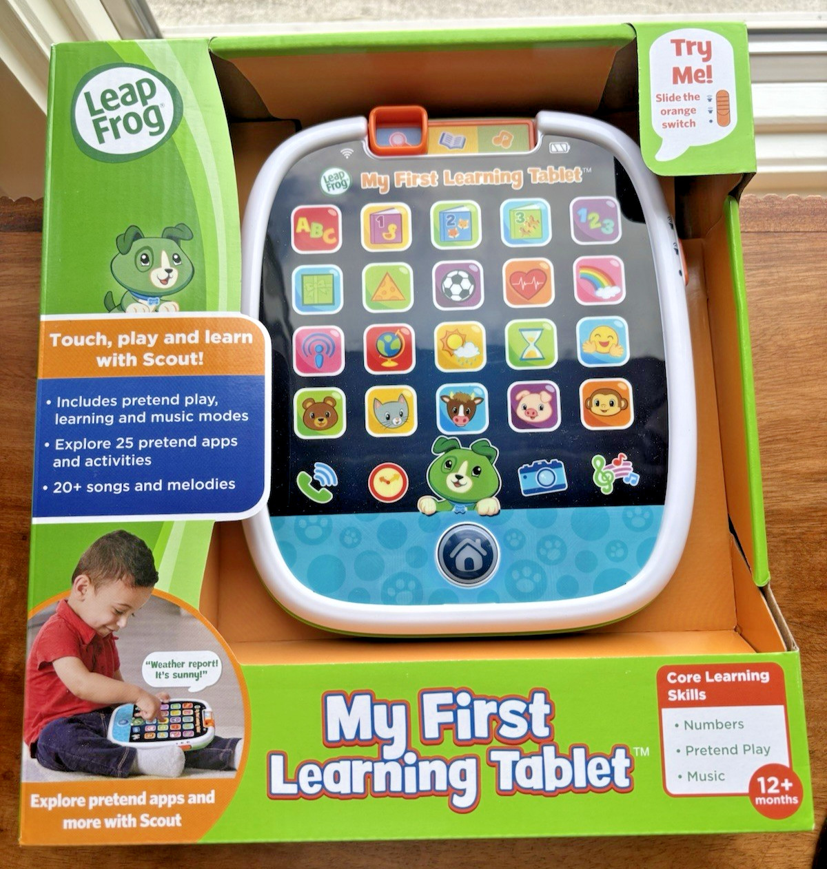 Leap Frog My First Learning Tablet Scout Ages 12M + Numbers Play Music Light Up