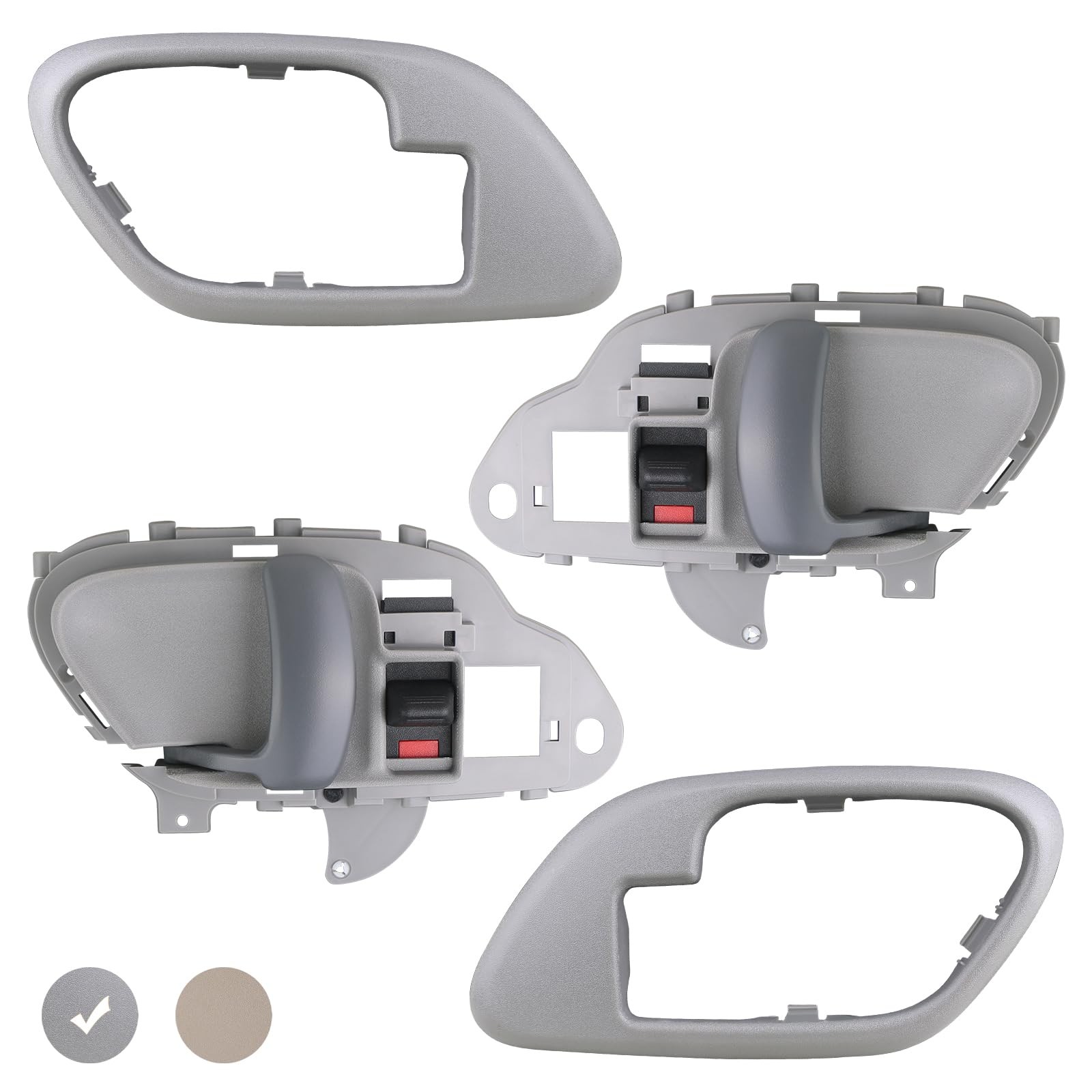 Interior Door Handle w/ Bezel Gray 95-02 Chevy GMC C1500