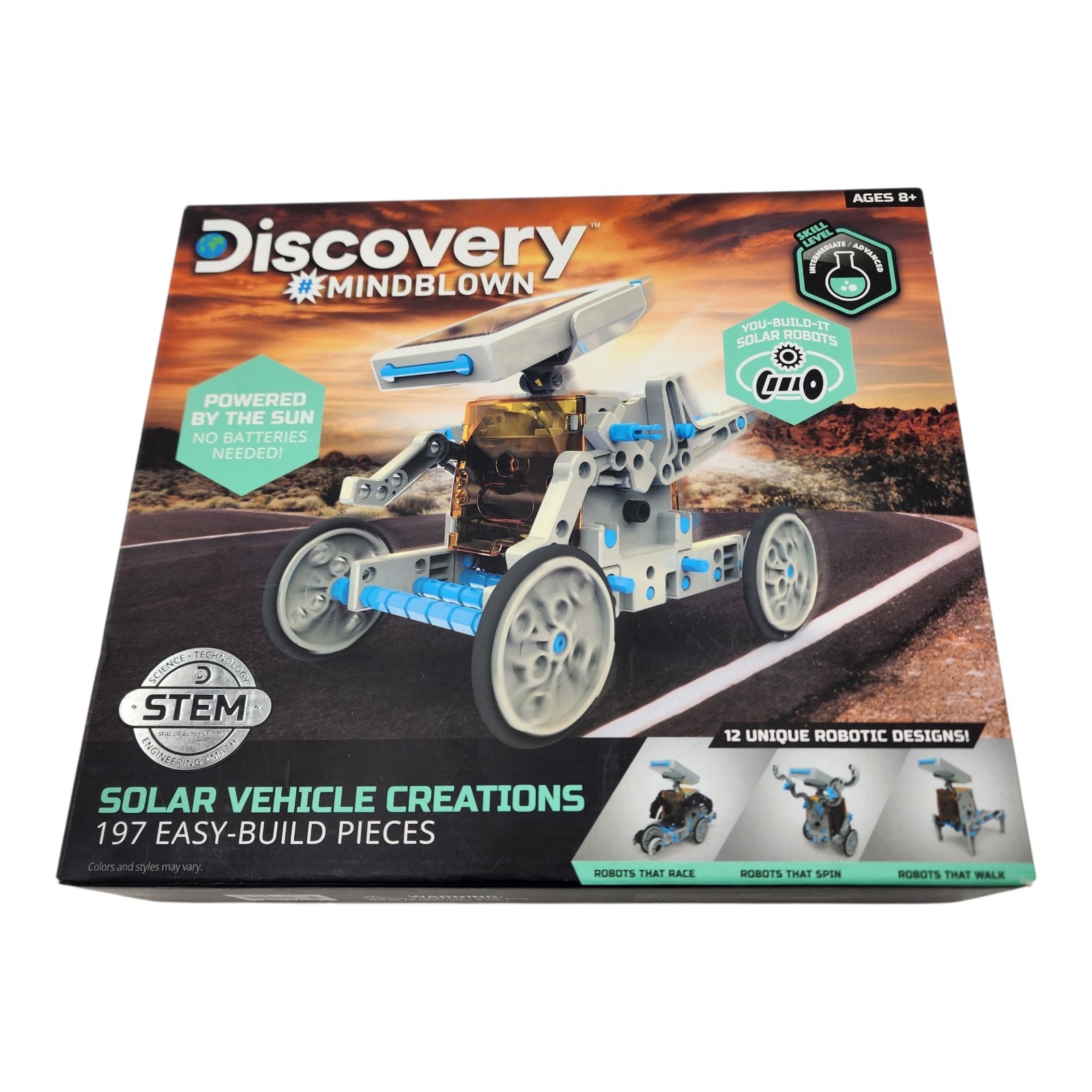 Discovery Kids Mindblown STEM 12-in-1 Solar Robot 197-PC Creation Kit New