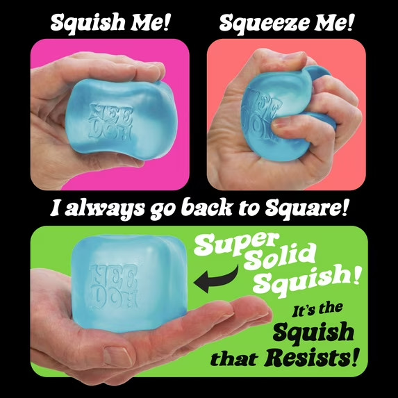 Schylling NeeDoh Nice Cube 3 Pack Pink Purple Blue Super Solid Sensory Toy