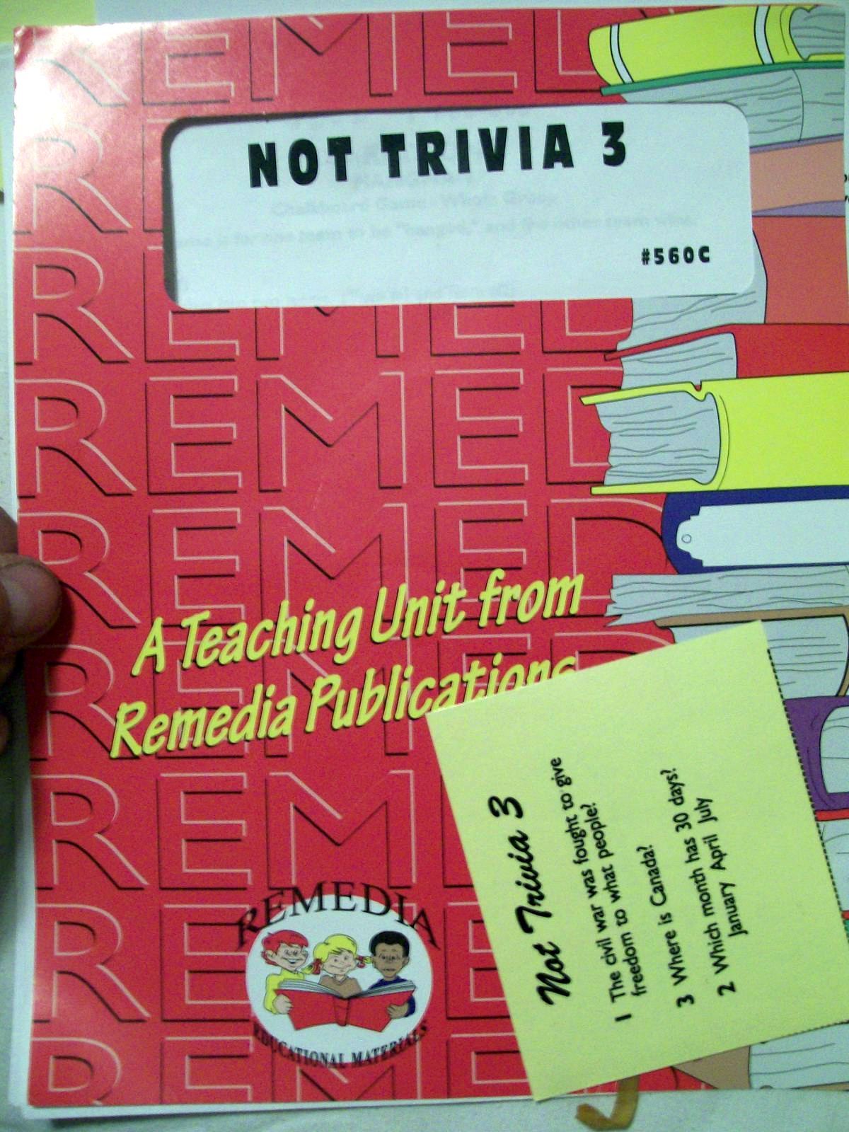 Remedia Educational Publications NOT TRIVIA 3 #560C