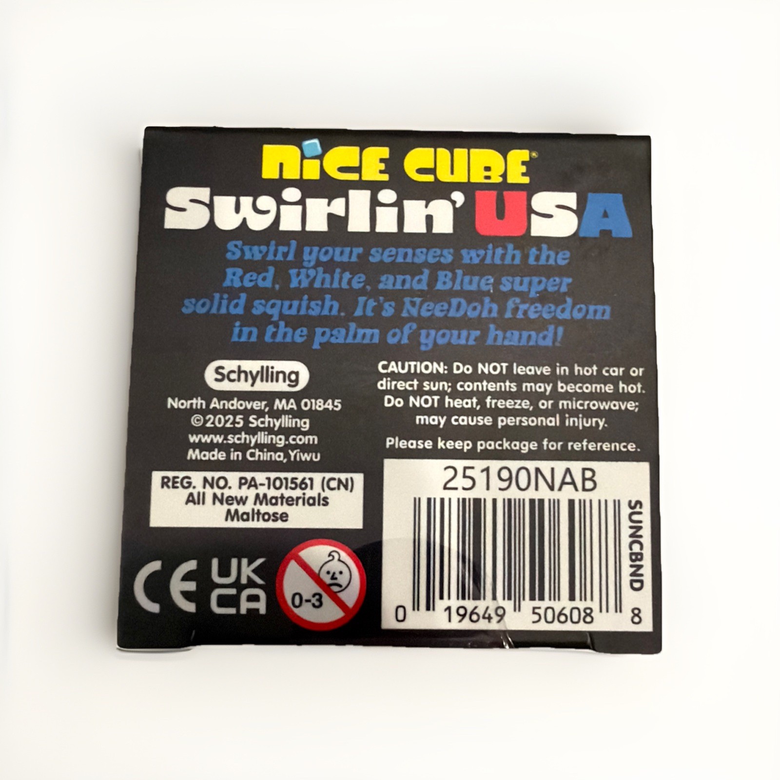 NeeDoh Swirlin’ USA Nice Cube Squish Sensory Toy