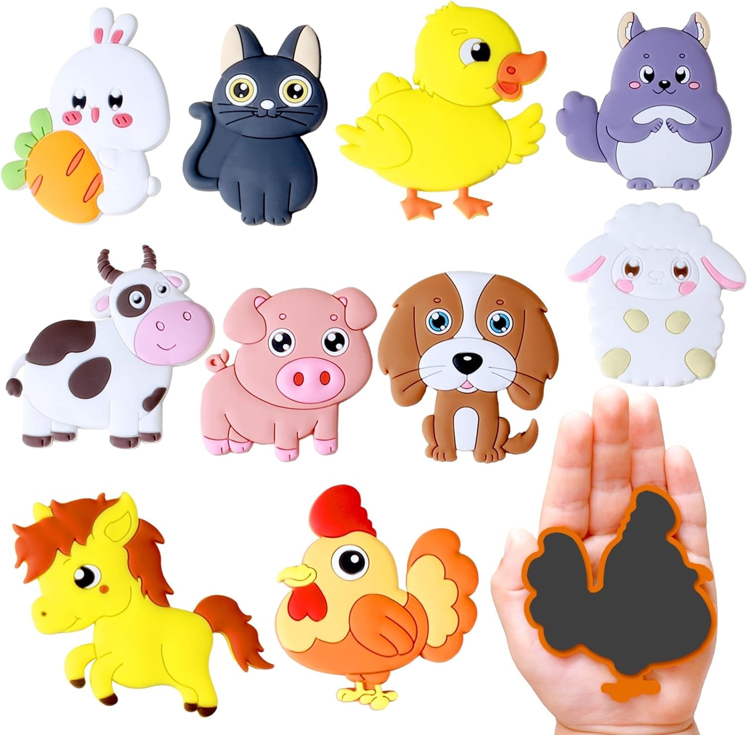 SUPINEEDO Refrigerator Magnets for Kids, Cute Medium, 10 Pcs Farm