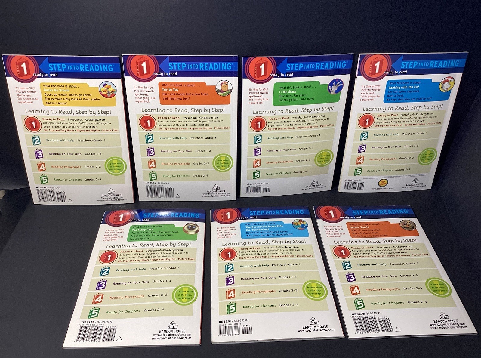 Random House Step Into Reading Lot Of 7 Step 1 Ready To Read Educational R3