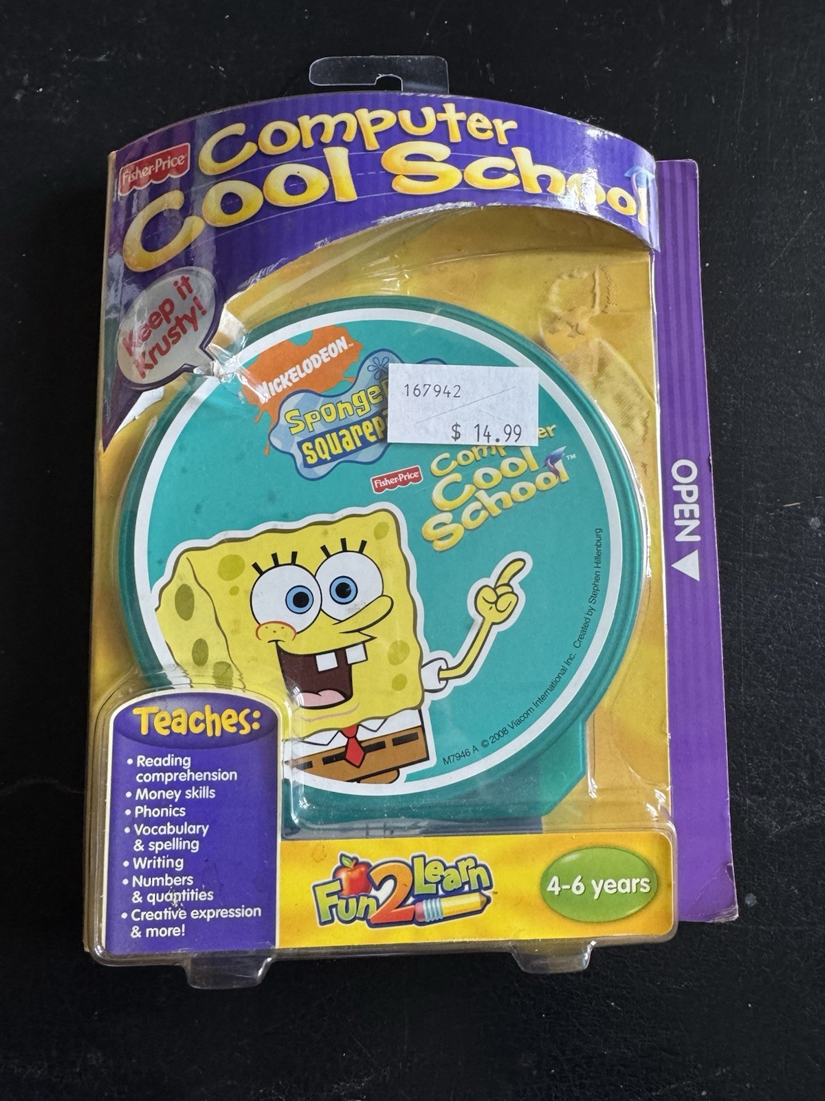 Fisher Price Fun 2 Learn New Computer Cool School Software Sponge Bob Game CD