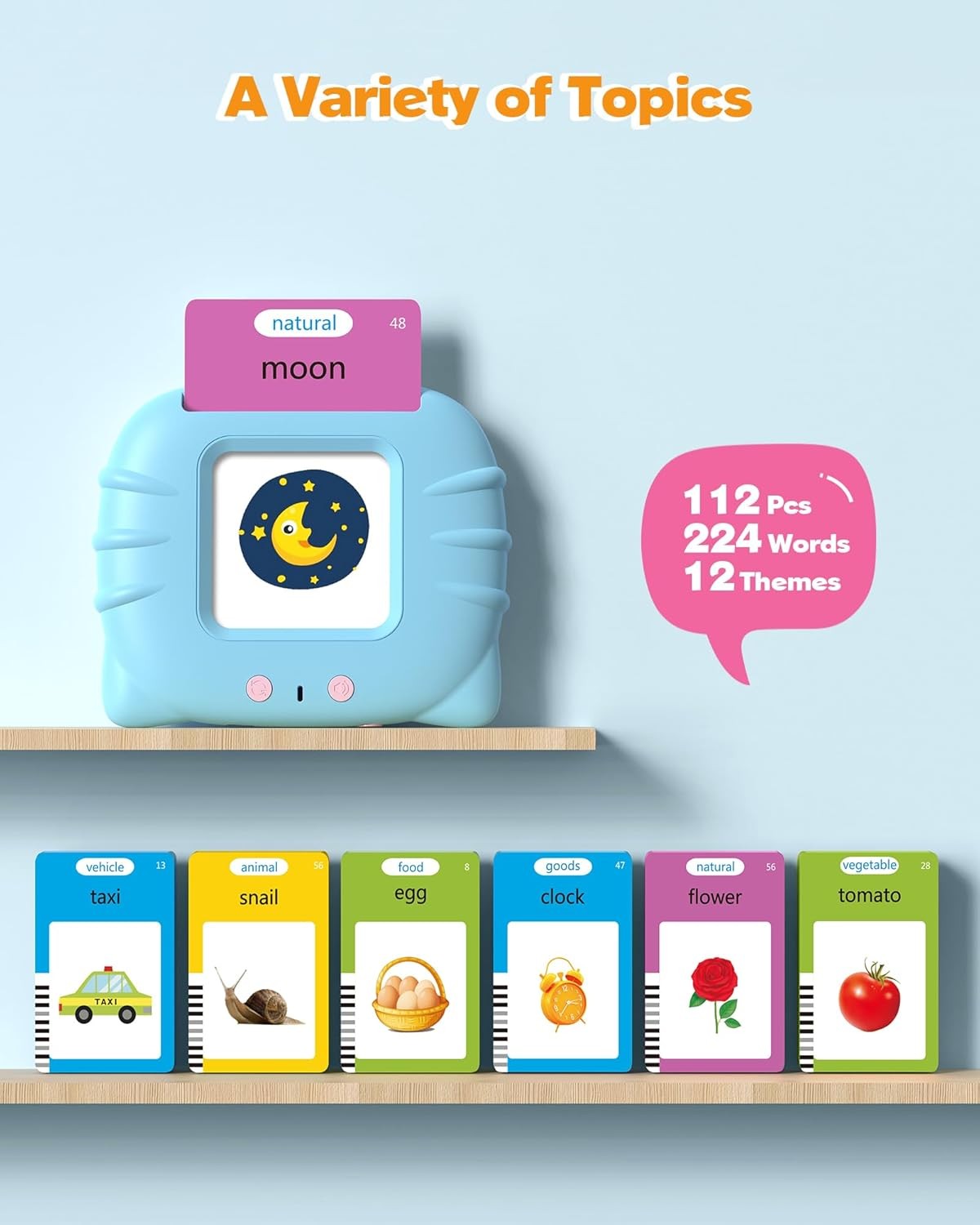 Talking Flash Cards for Toddlers 1 2 3 4 Year Olds Language Learning with 224 Wo
