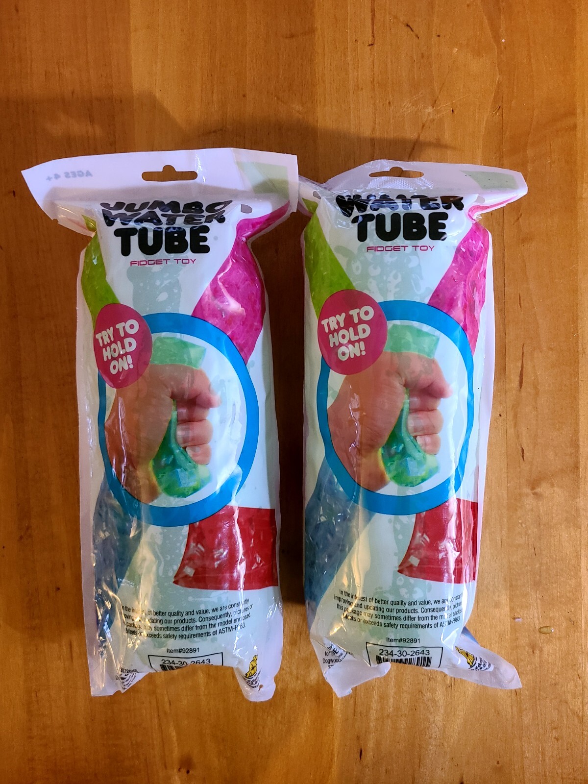 Big Time Toys Jumbo Water Tube Fidget/Sensory Toy Water Tubes Shiny Foil -2 Pack