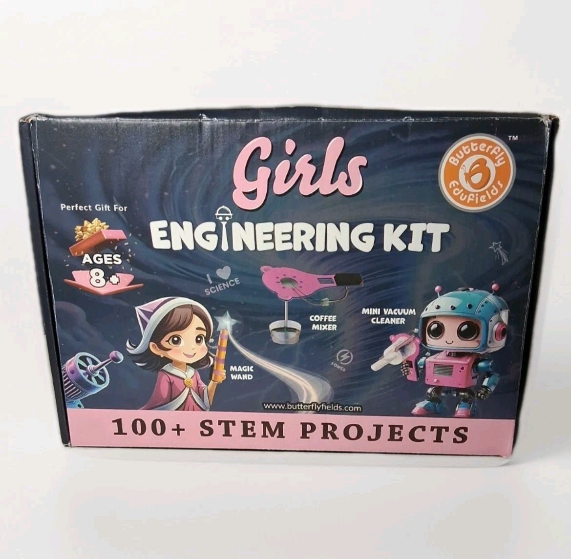Girls Engineering Kit ~ 100+ STEM Projects for Ages 8+ Butterfly Edufields NEW