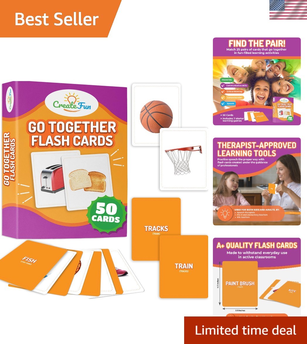 Go Together Flash Cards for Kids & Adults – 50 Realistic Matching Picture Car…