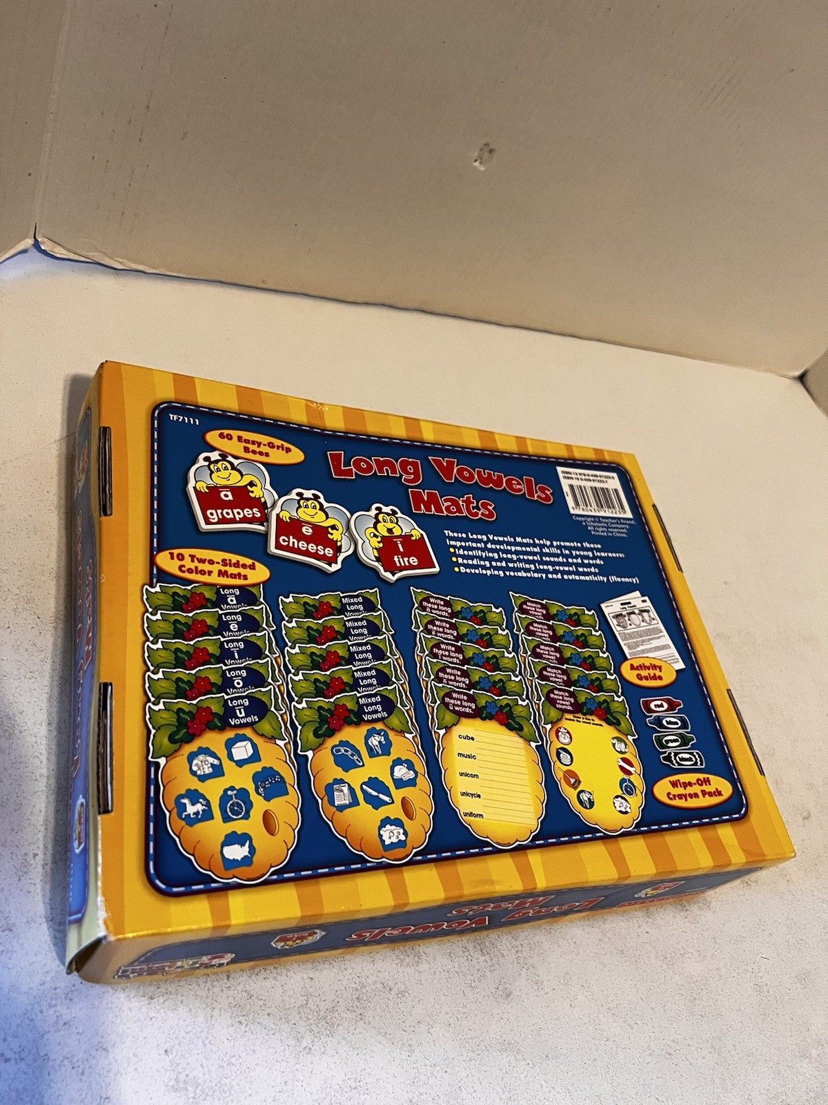 SCHOLASTIC Long Vowels Mats 1990s Phonics Teacher’s Friend K-2 Ages 4-8
