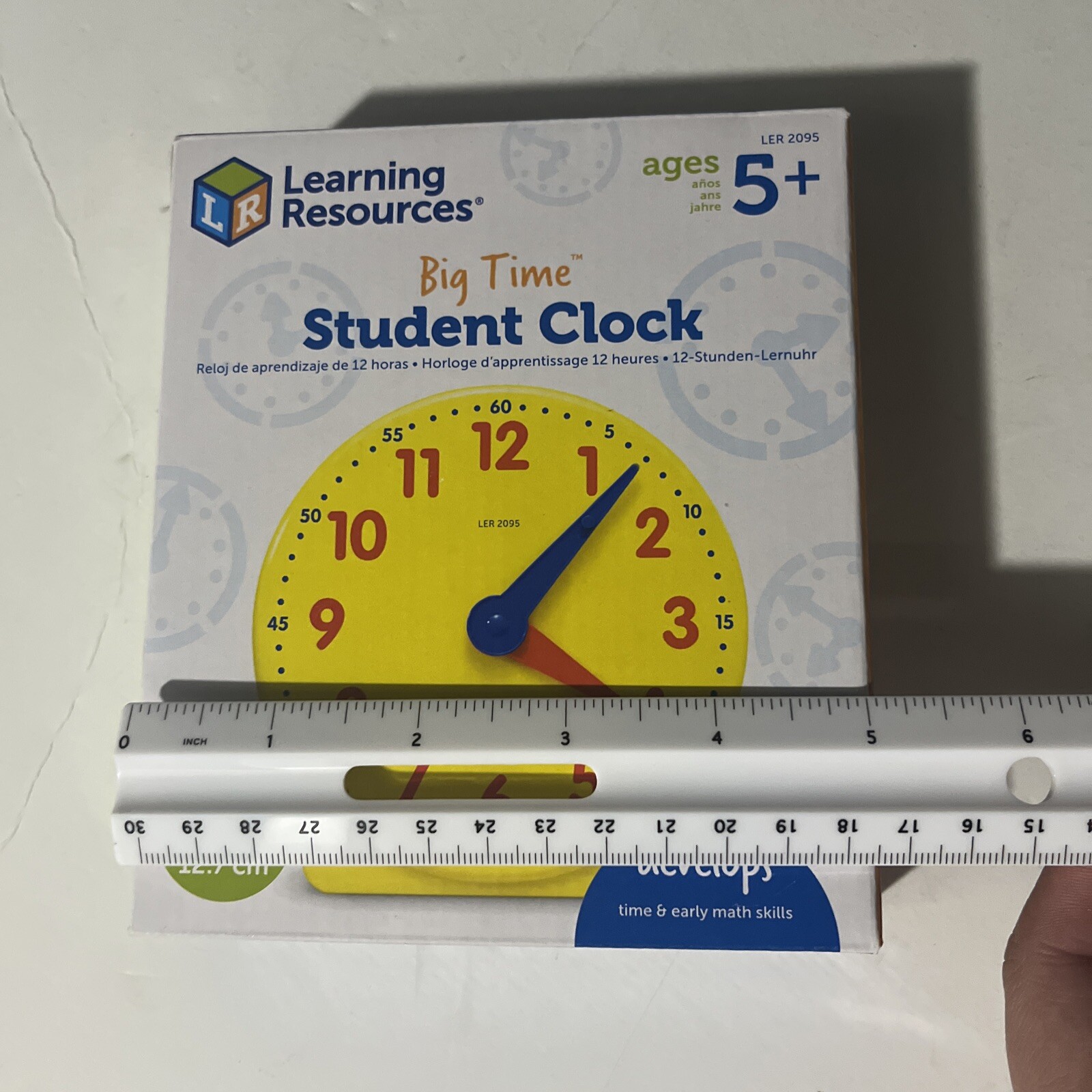 Learning Resources Big Time Student Clock Teaching & Demonstration 12 Hour