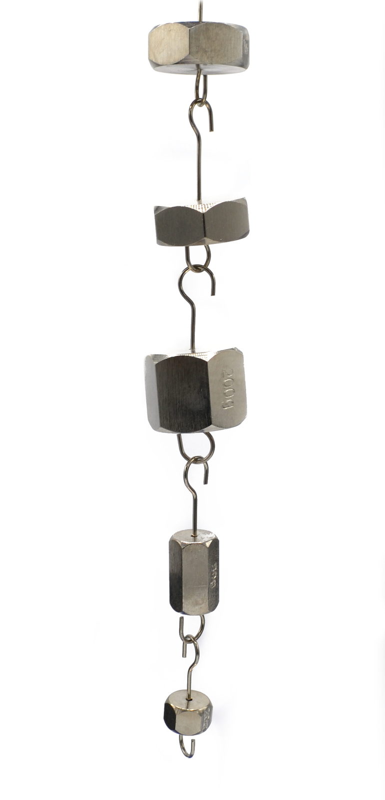 Brass Weight Set – 8 Weights, 3 Spare Hooks, Wooden Storage Block – Eisco Labs