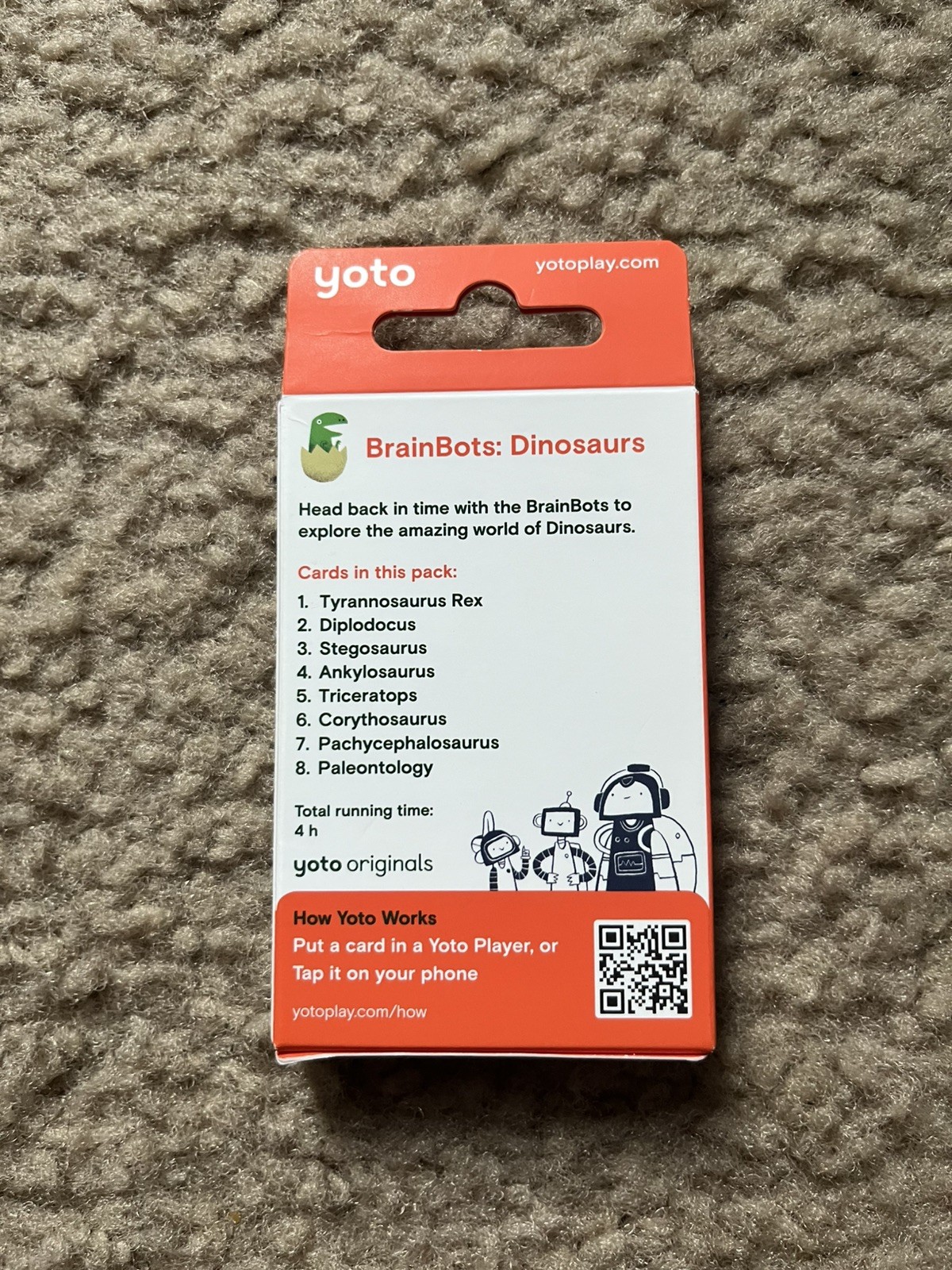 New Yoto BrainBots: Dinosaurs Audio Card Collection 8 Card Pack 4 Hours NEW