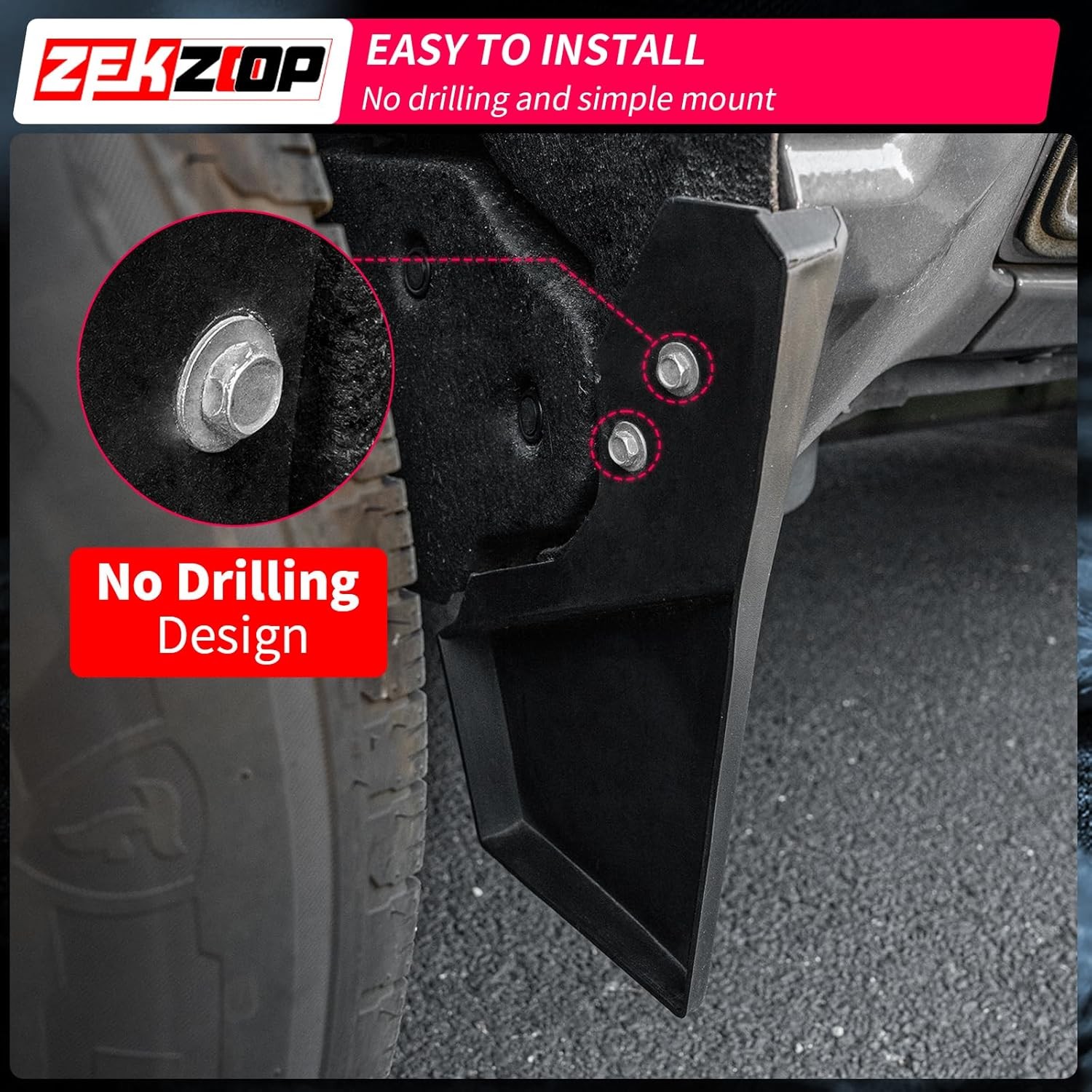 Mud Flaps 2024 2025 2026 Toyota Tacoma Without Fender Flare Mud Guards Set
