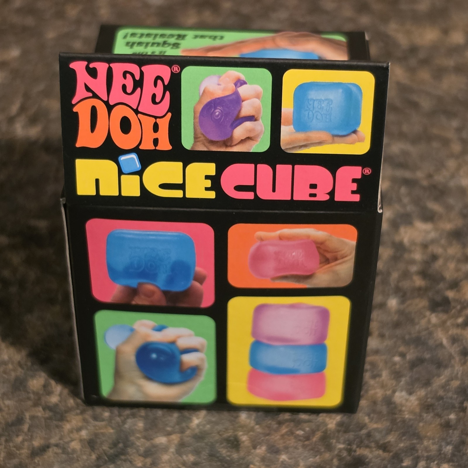 Schylling NeeDoh Nice Cube Blue Stress Ball Sensory Toy Square Shape Brand New