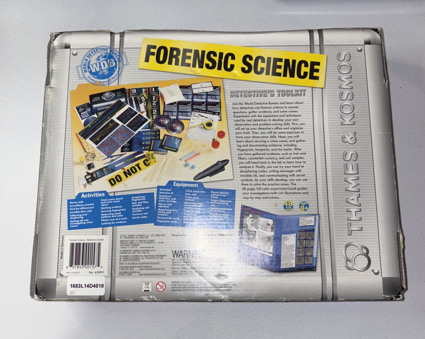 Forensic Science Detectives Tool Kit Experiment Kit Thames & Kosmos New Open Box