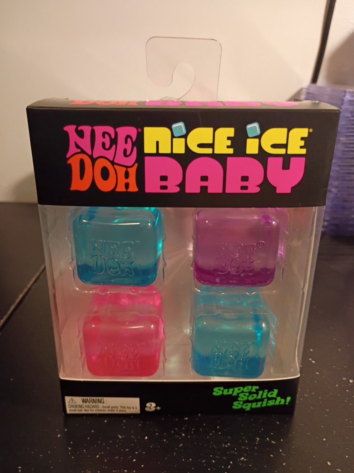 NeeDoh Nice Ice Baby 4 pack Nee Doh Mini Nice Cubes Pink Blue Purple NEW SEALED