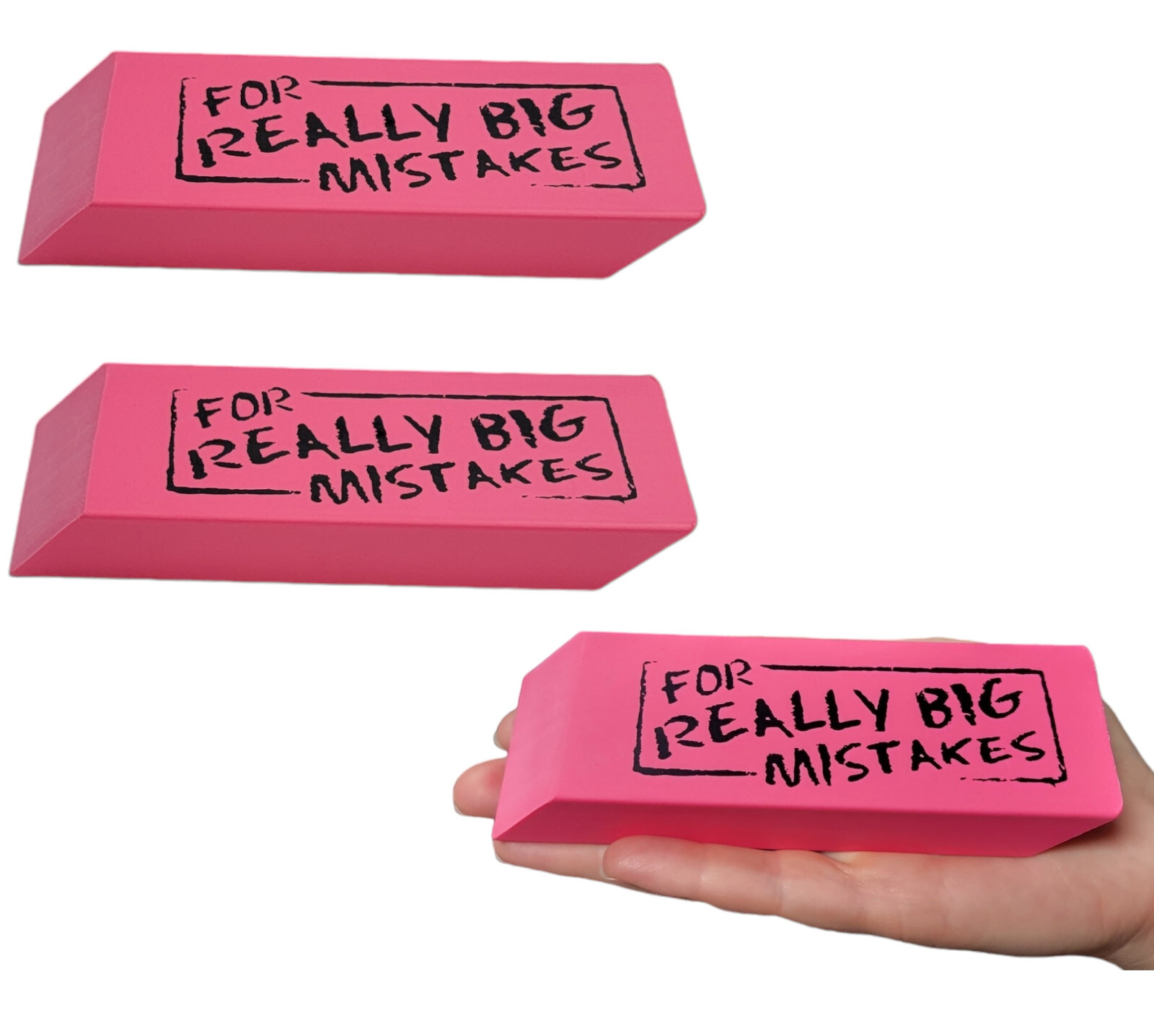 Jumbo Big “For Really Big Mistakes” Wedge Pink Erasers (5.5″ x 2″) Large Pencil