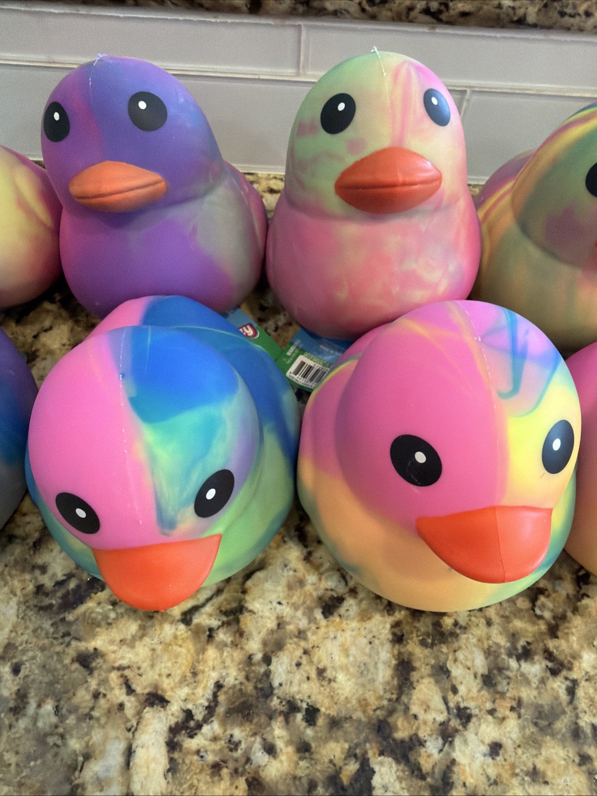 Toymendous Jumbo Squeezy Duck – Tie-Dye Squishy Stress Relief Toy – New