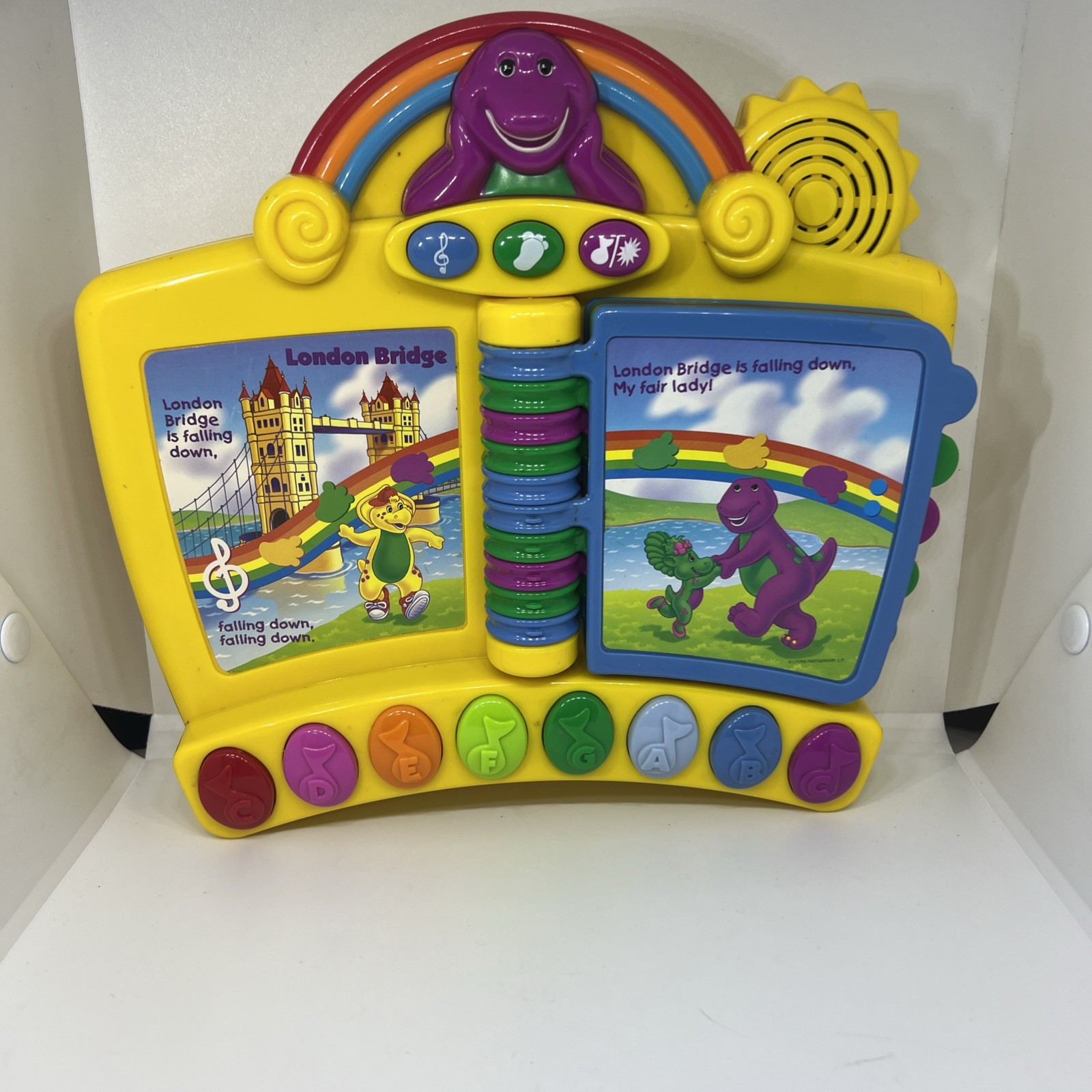 Vintage 2001 Mattel Barney Musical Nursery Rhymes Piano Book Working Toy