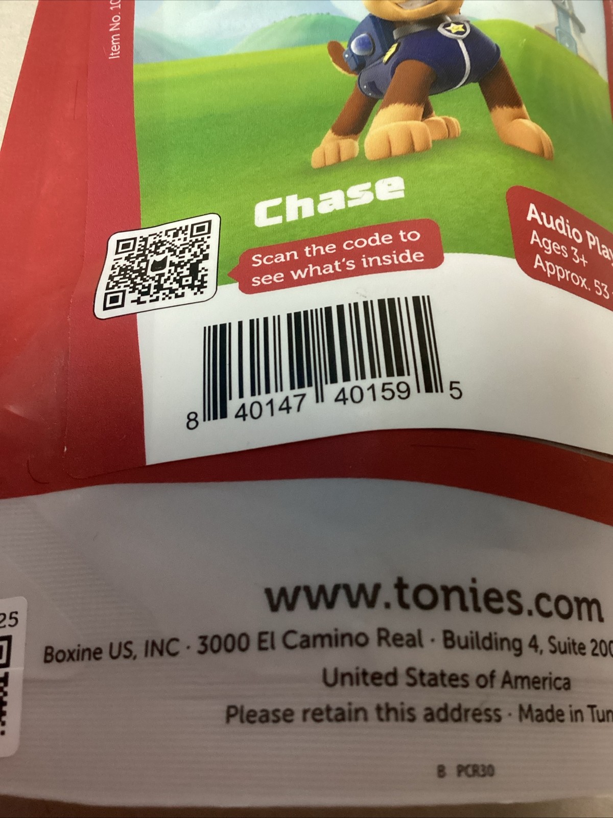 Paw Patrol Chase Tonie Audio Play Character – Tonies – Brand New!