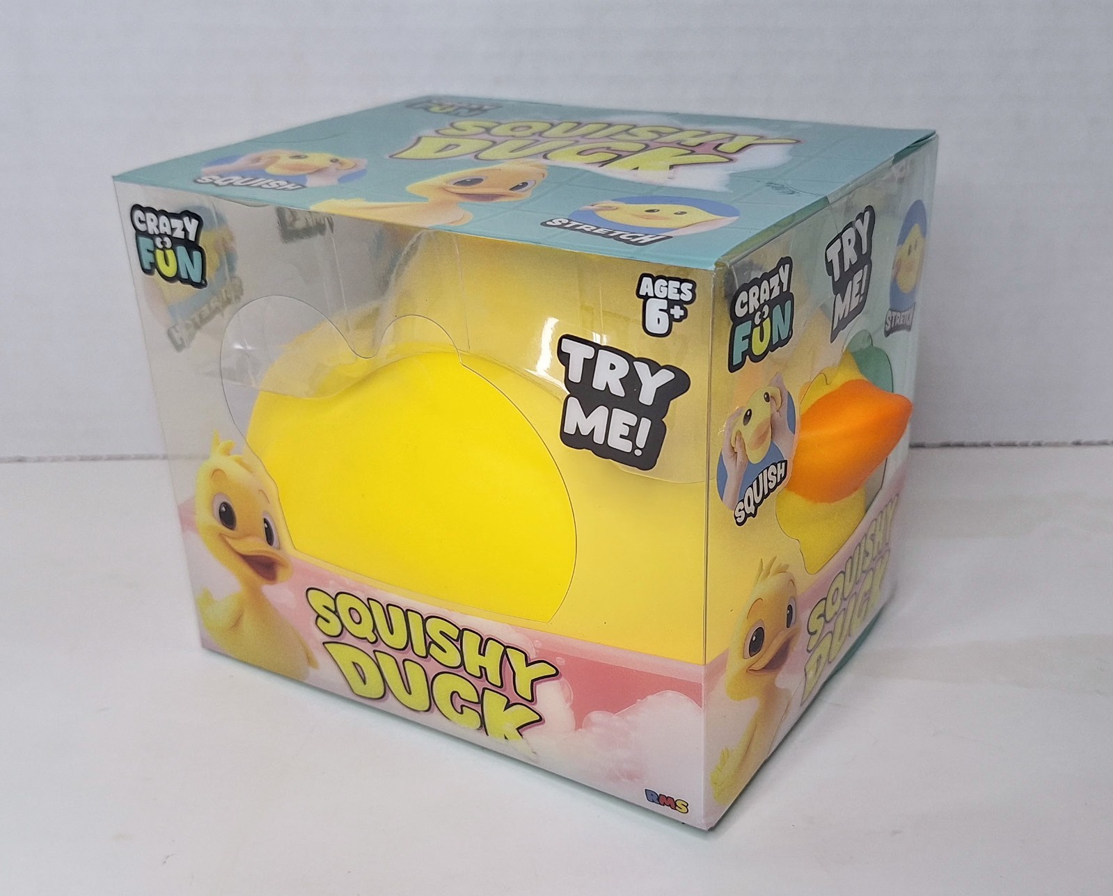 Crazy Fun Squishy Duck Tactile Squeeze Toy Yellow Orange Black Age 6+ Year RMS