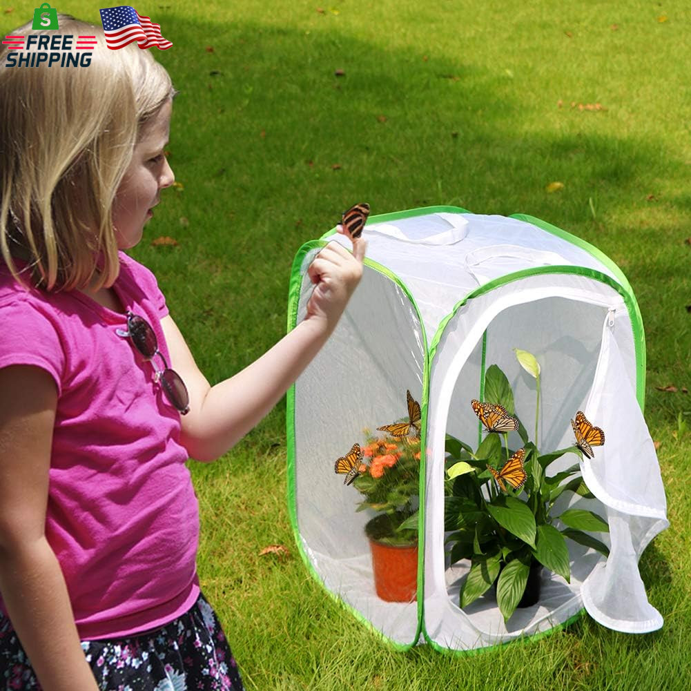 RESTCLOUD Insect and Butterfly Habitat Cage Terrarium Pop-Up 23.6 Inches Tall