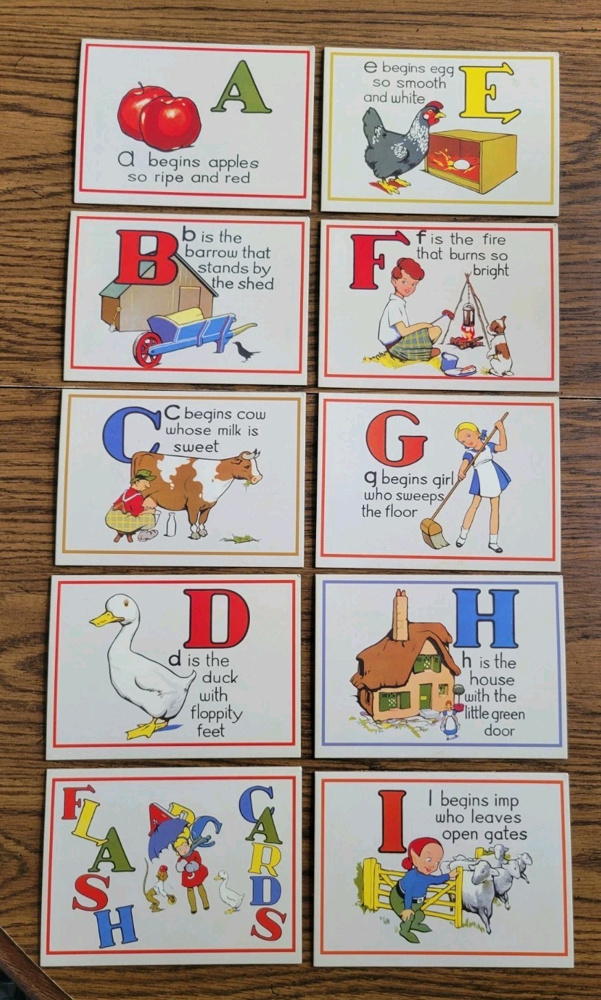 Vintage 2002 Cavallini & Co Italy 1930 Alphabet Flash Cards Reproduced 1930s