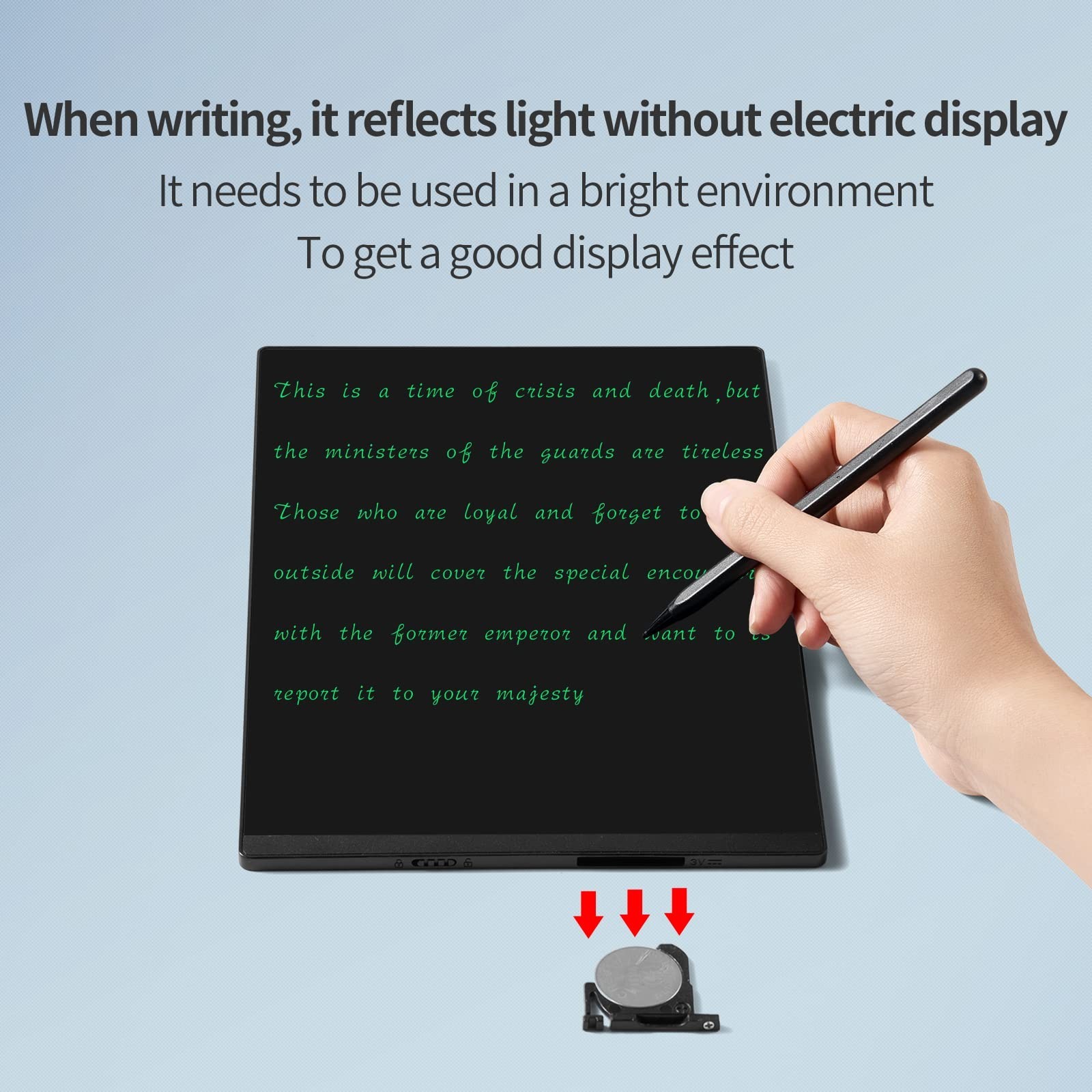 LCD Writing Tablet, 9.5in Double Display Erasable Reusable Electronic Drawing…