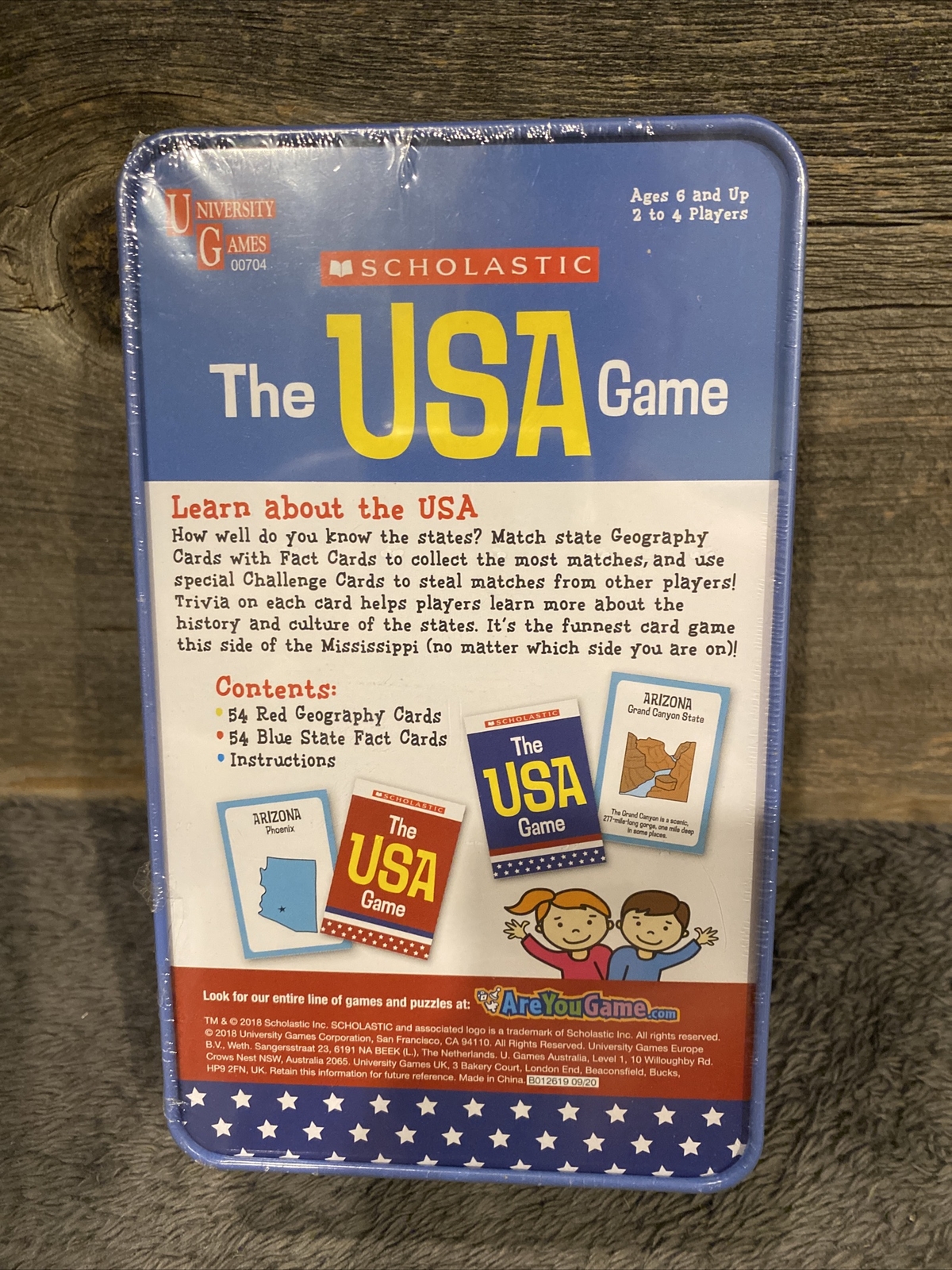 University Games ~ Scholastic: The USA Game BRAND NEW Sealed Tin!
