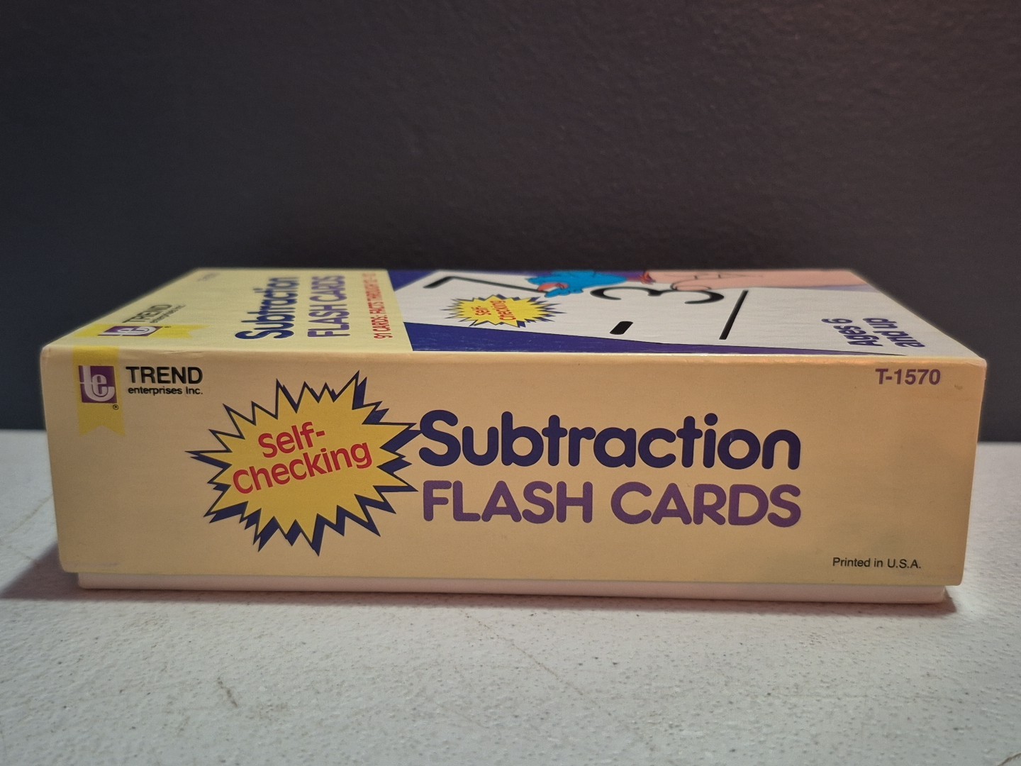 Trend Enterprises “Subtraction” Flash Cards – Complete 91 Cards Total