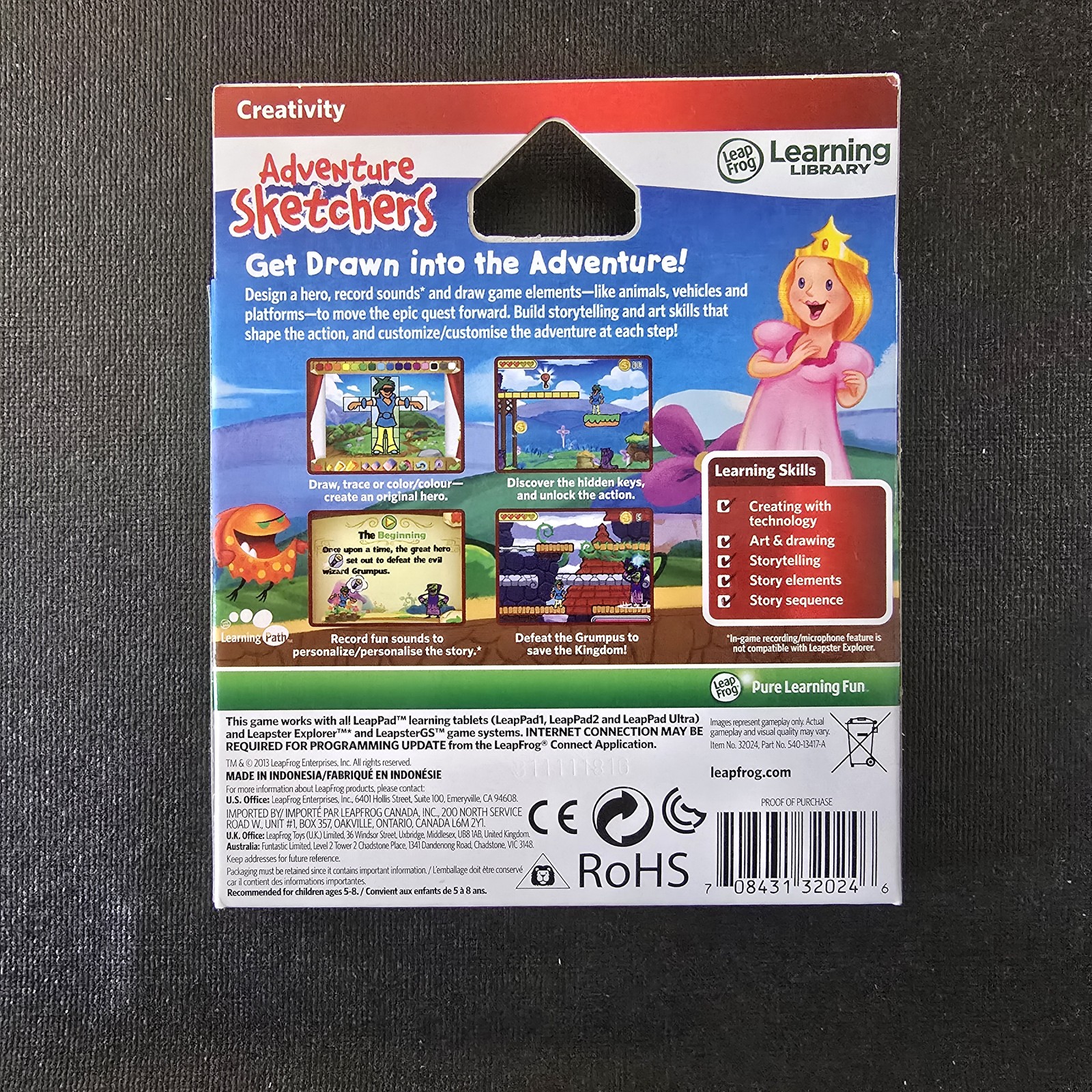 LeapFrog Adventure Sketchers Creativity Learning Game K-2nd Grade 5-8 Years