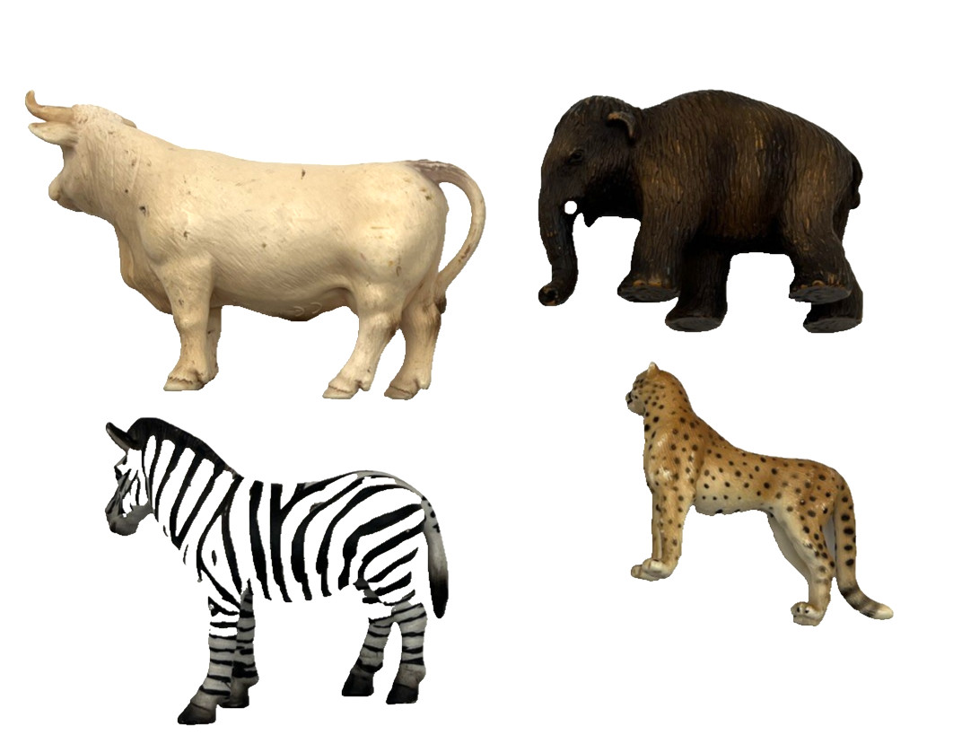 Hard Plastic Zoo Wild Farm Animals Mixed Lot 12 Schleich-Safari-Jaru Loose