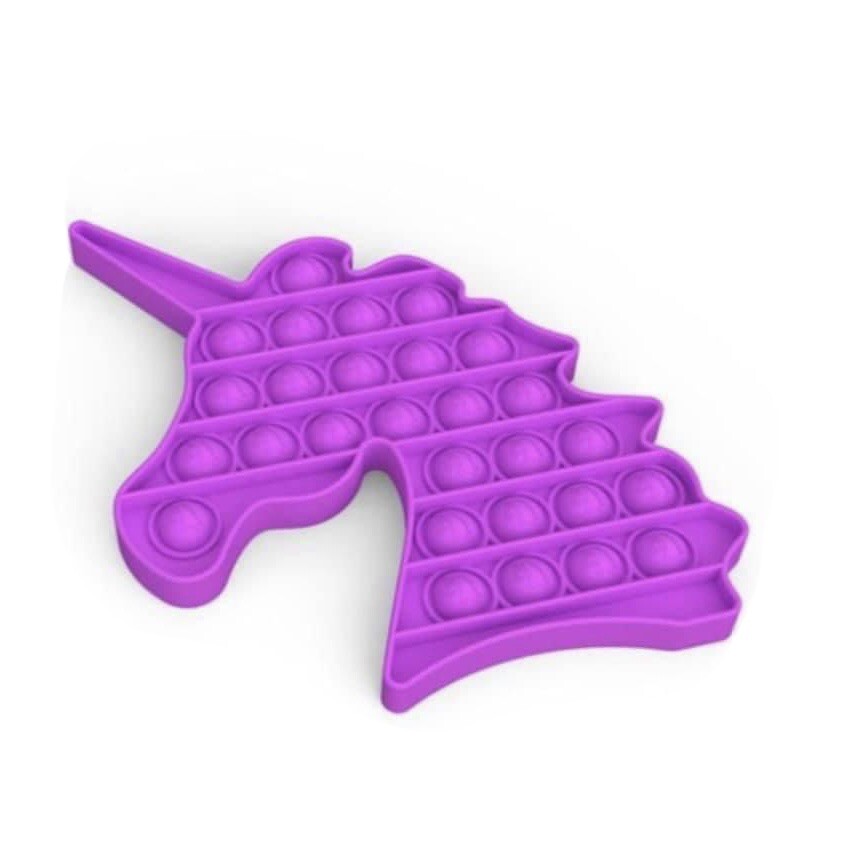 Unicorn Push Pop Bubble Fidget Toy Purple Stress Relief Sensory