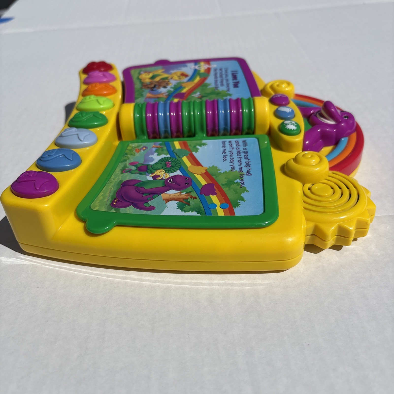 Vintage 2001 Mattel Barney Musical Nursery Rhymes Piano Book VIDEO Working Toy