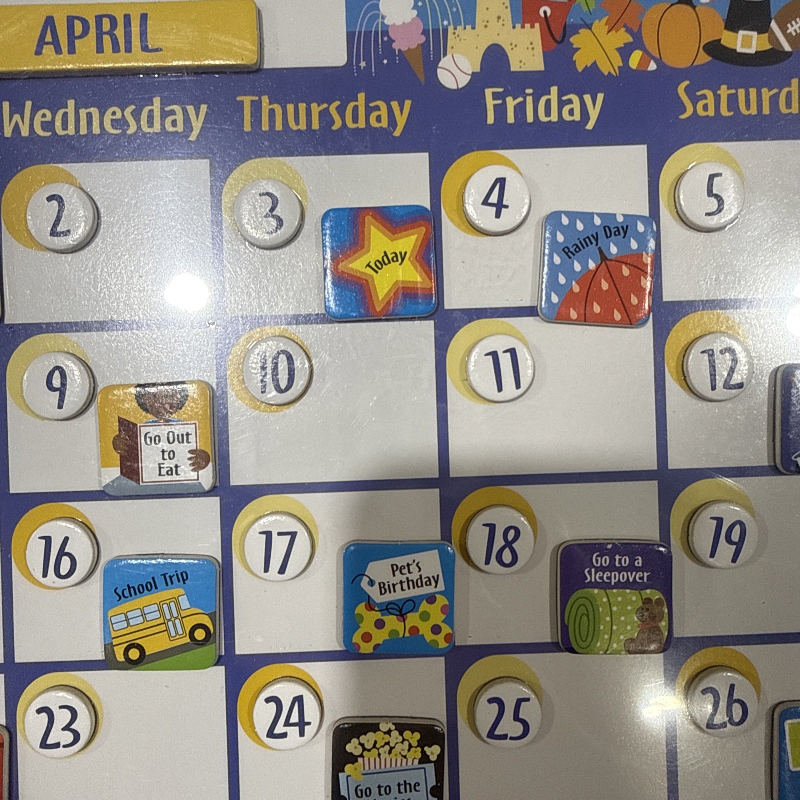 Melissa & Doug Monthly Magnetic Calendar Magnet Toy with 112 Magnets, Multicolor