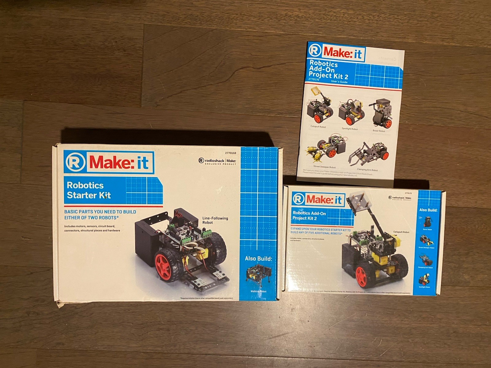 Radioshack Make It Robotics Starter Kit and Add-On Project Kit 2