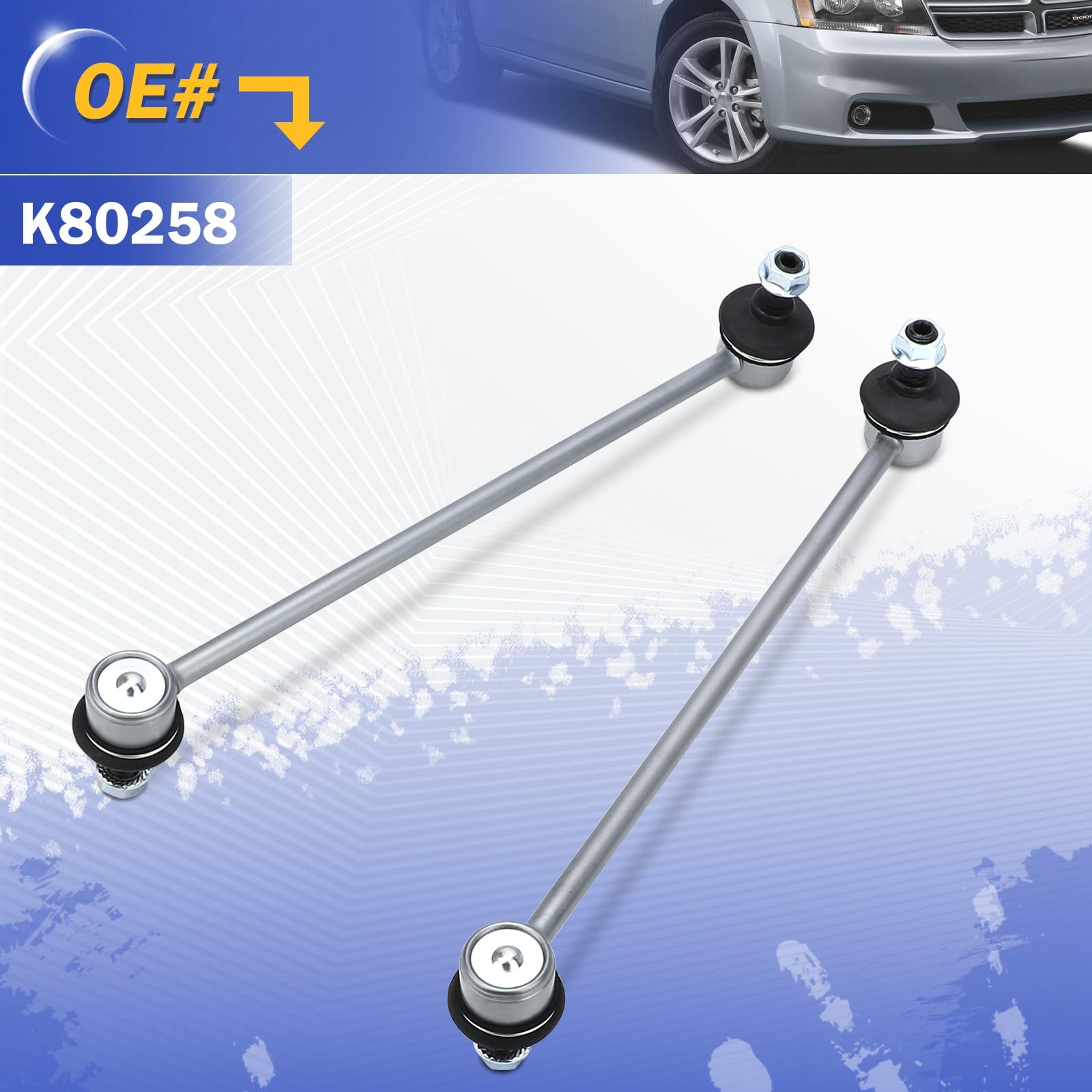K80258 Zinc-Nickel Alloy Front Stabilizer Sway Bar End Link for Jeep Compass …