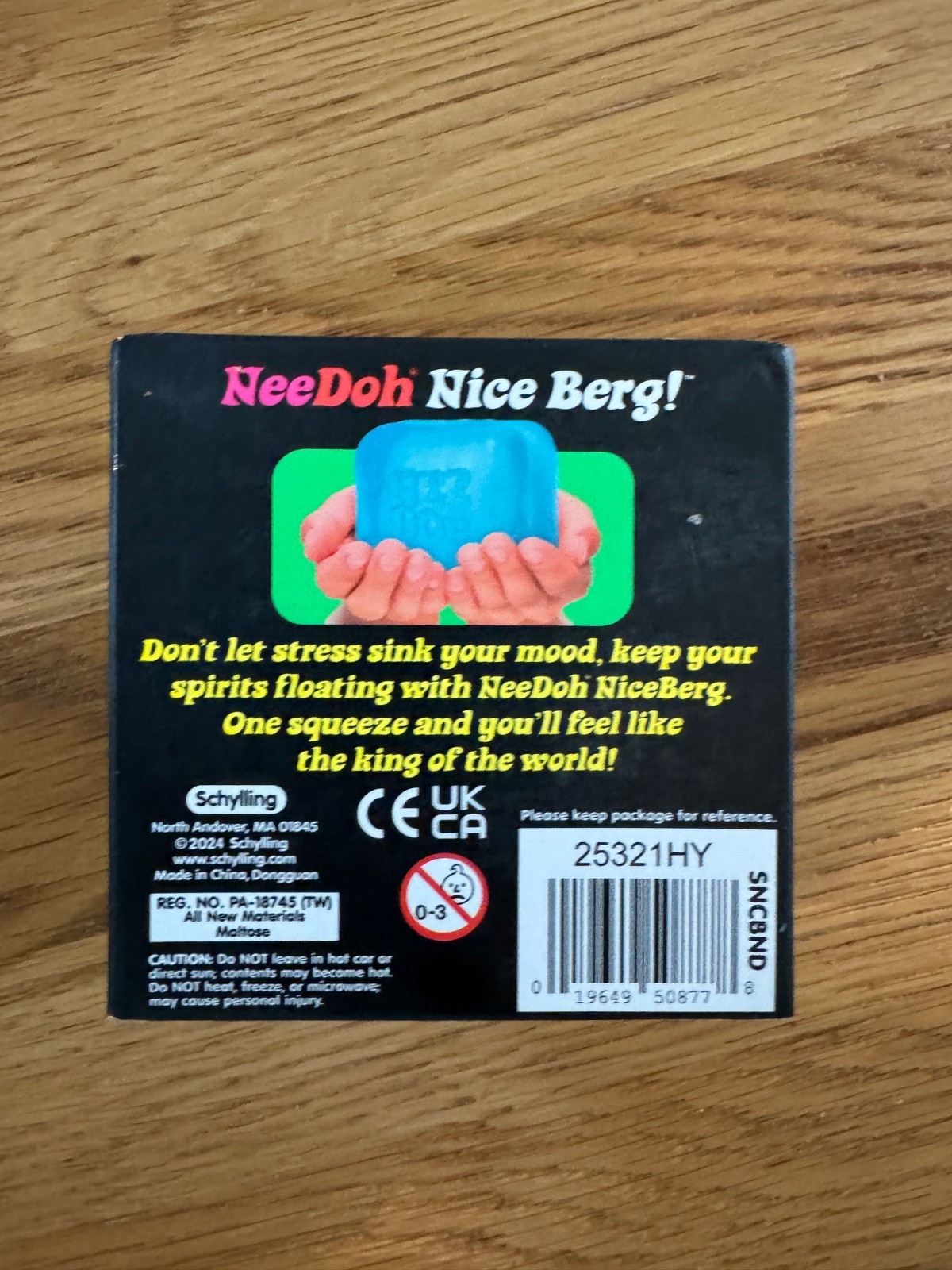 NEW NeeDoh Nice Berg Blue Super Solid Squish Fidget Toy Large 3” Sensory Squeeze
