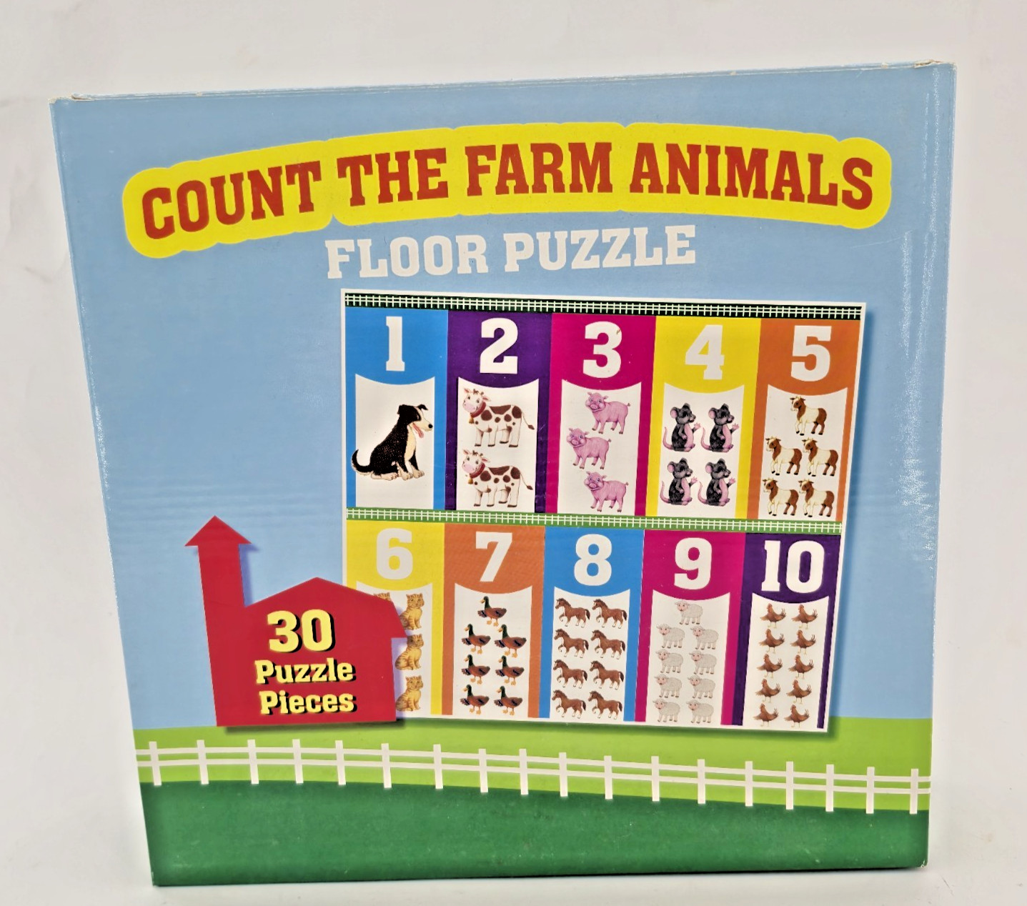 Count The Farm Animals Floor Puzzle 30 Pc – 2ft – Toddler Learning Ages 3+