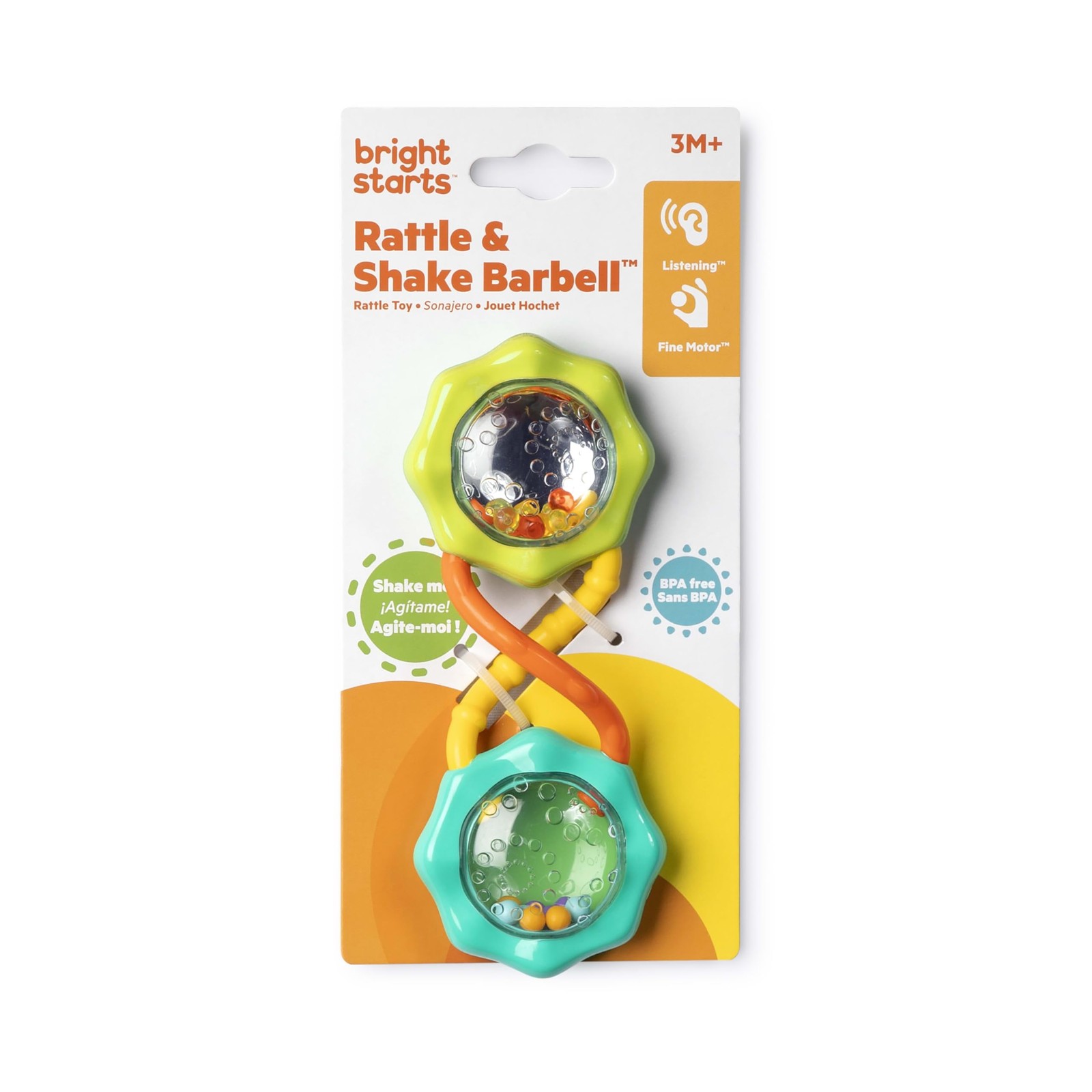 Bright Starts Rattle & Shake 1 Count (Pack of 1), & Green
